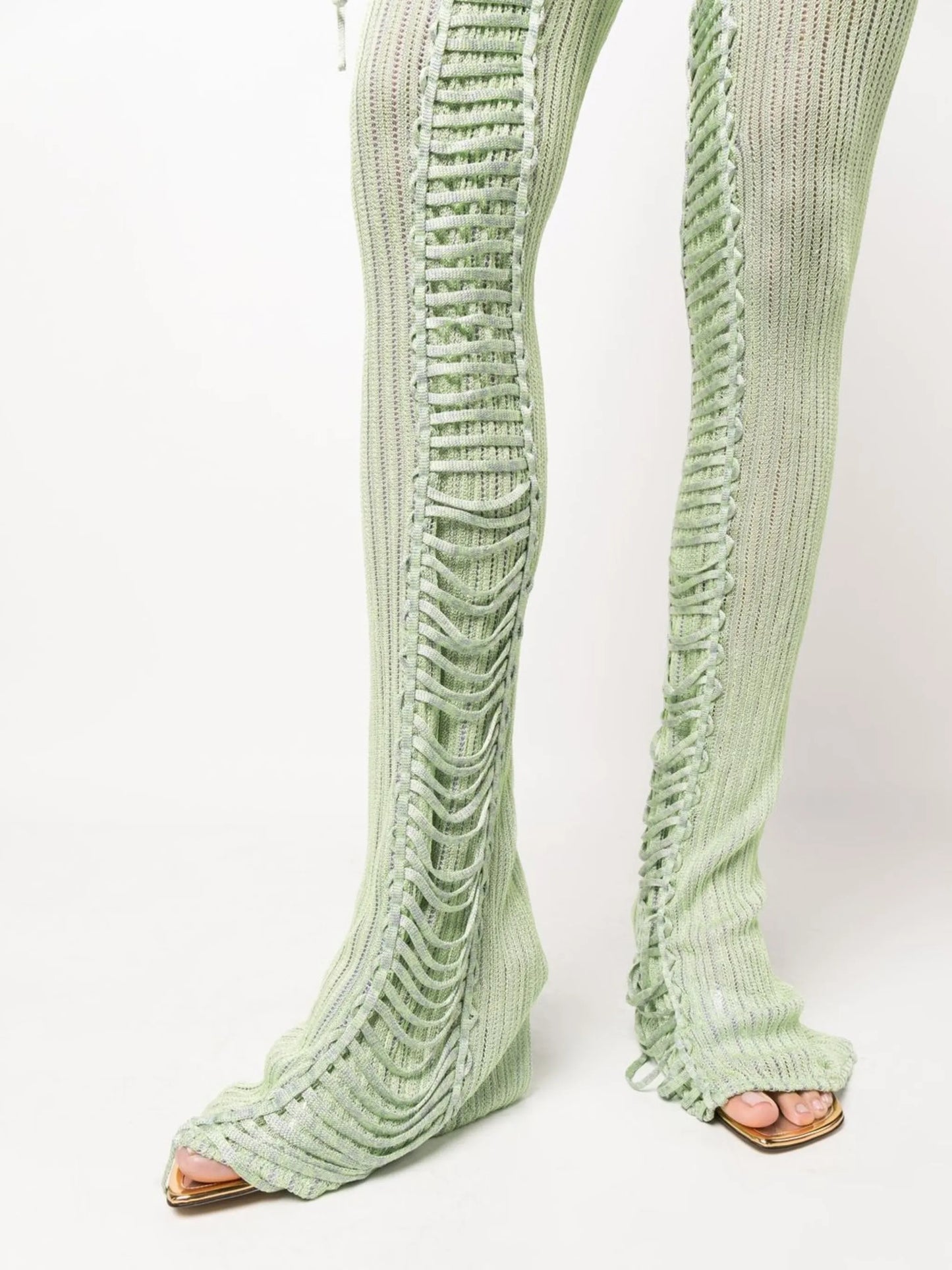 lace-up skinny trousers