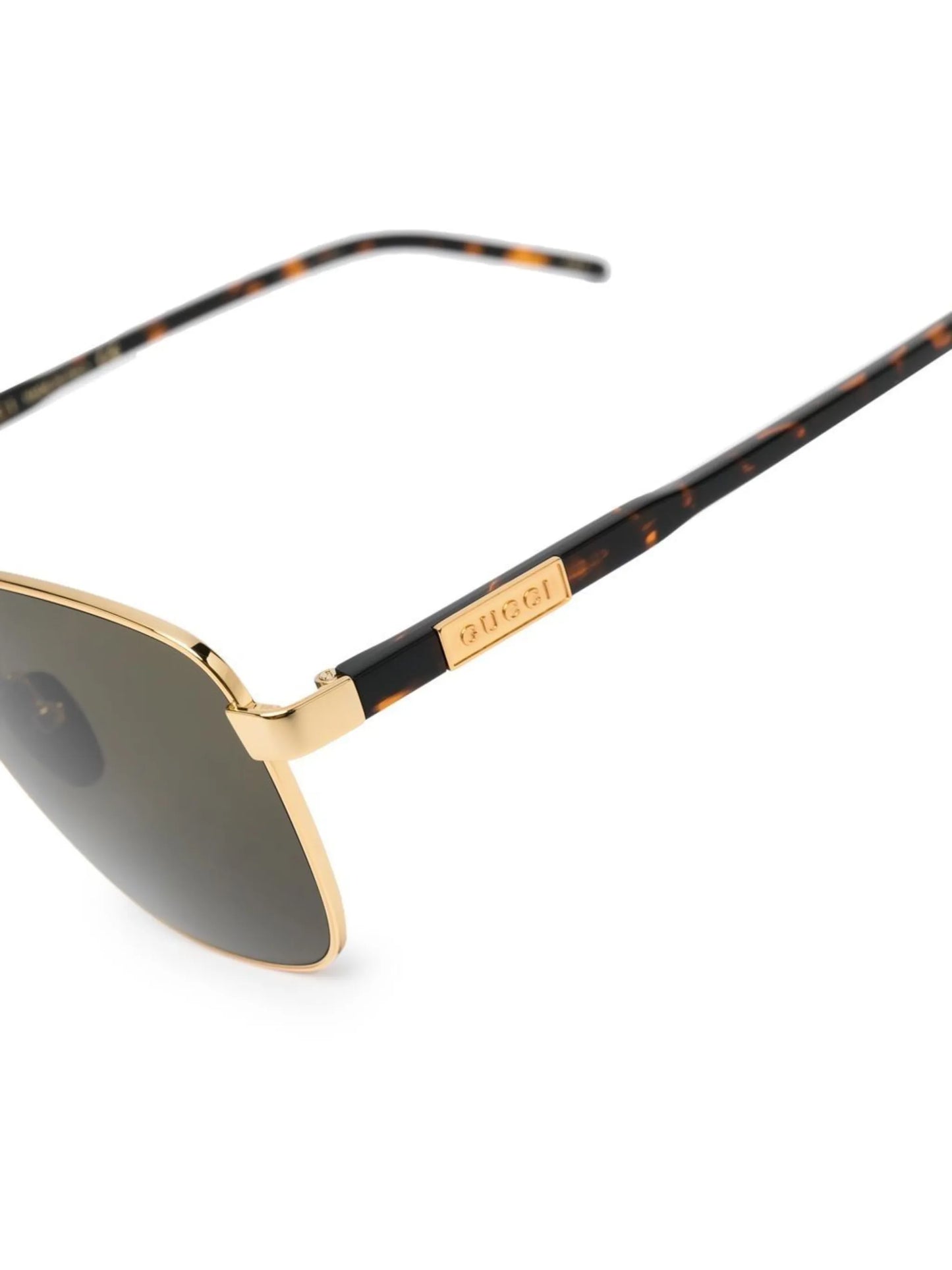 two-toned pilot-frame sunglasses