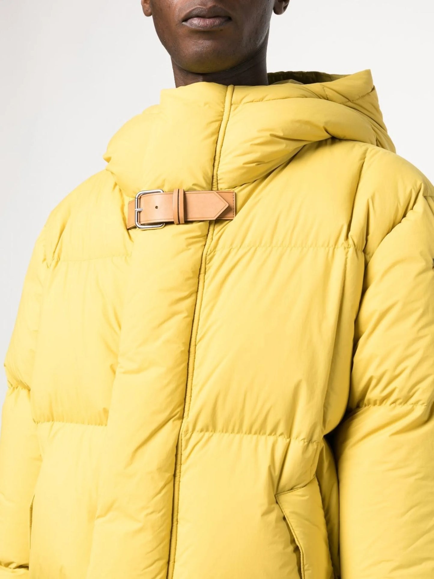 padded hooded down coat