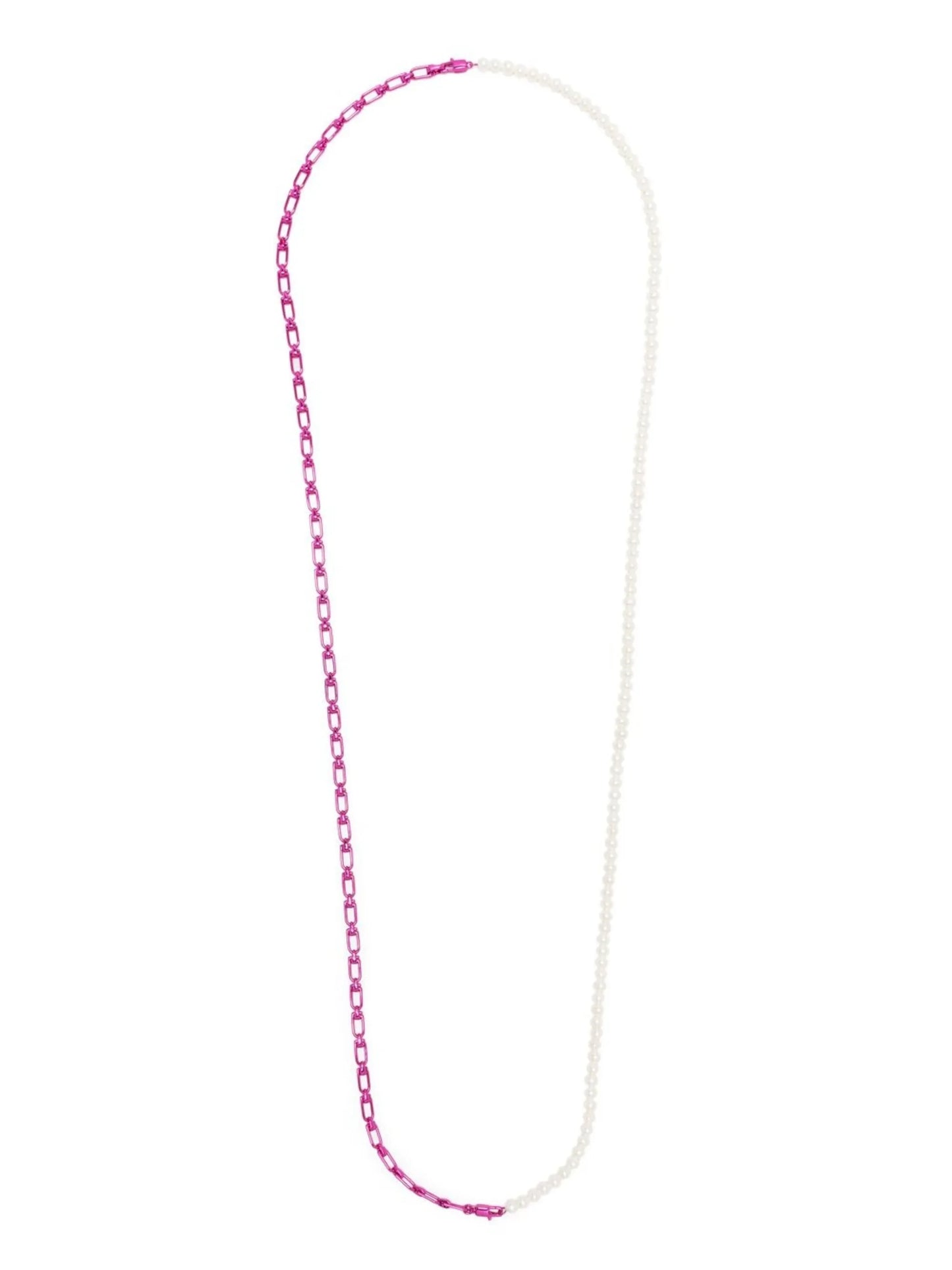 18kt white gold enamel and pearl necklace