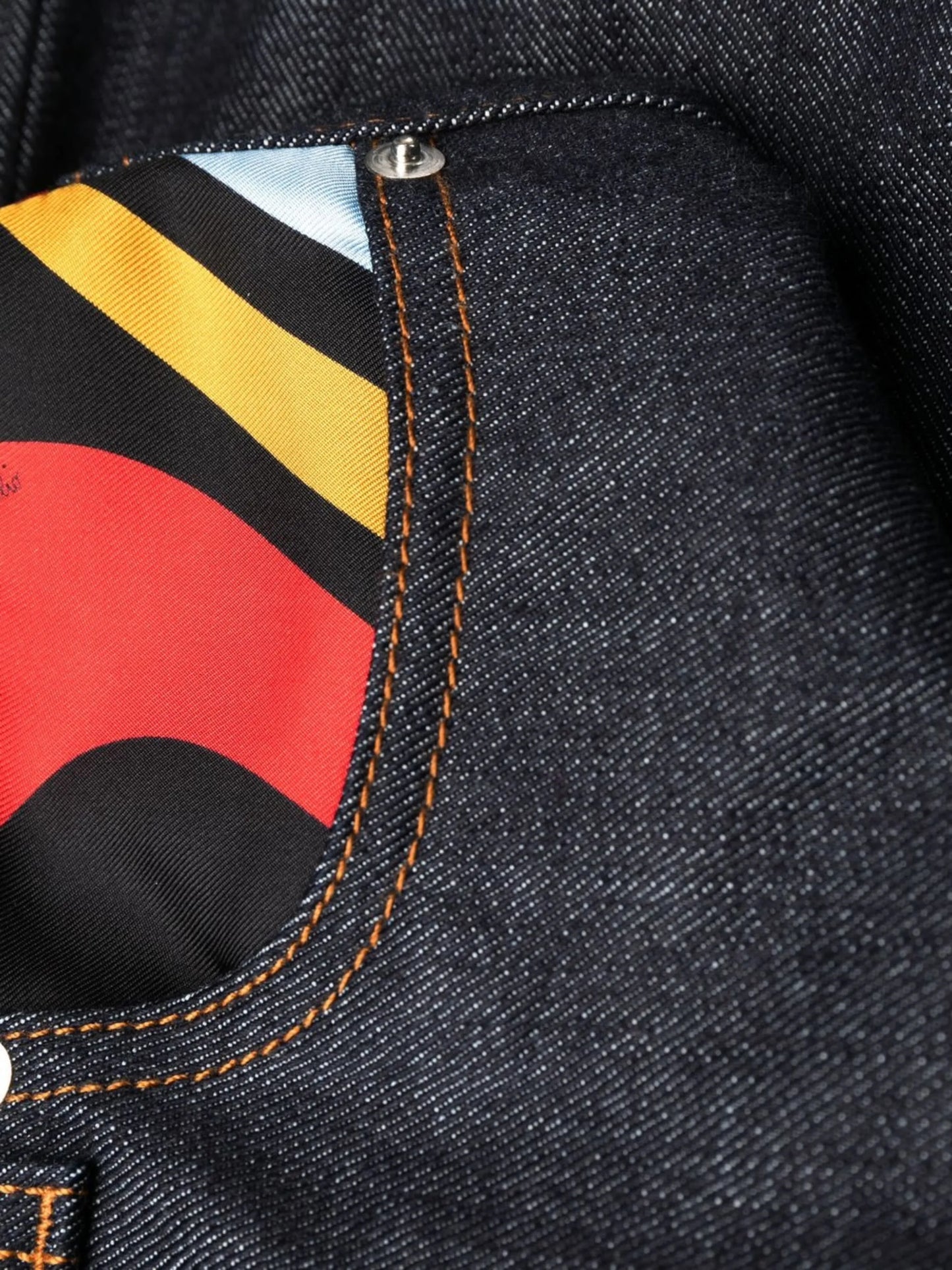 contrast-panel slim-fit jeans
