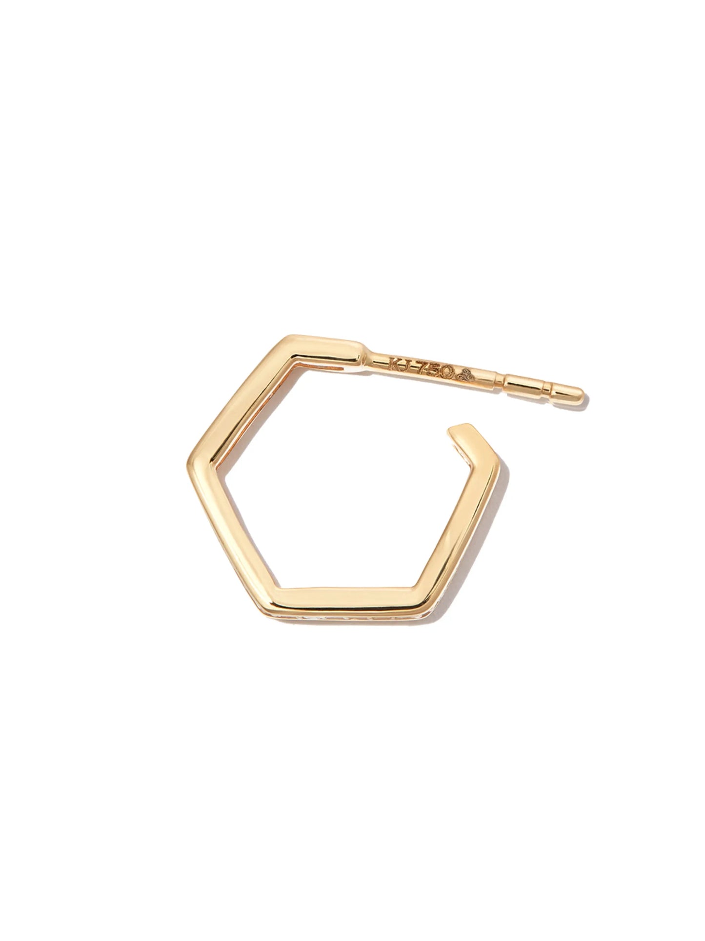 18kt yellow gold Fortis diamond hoop earring