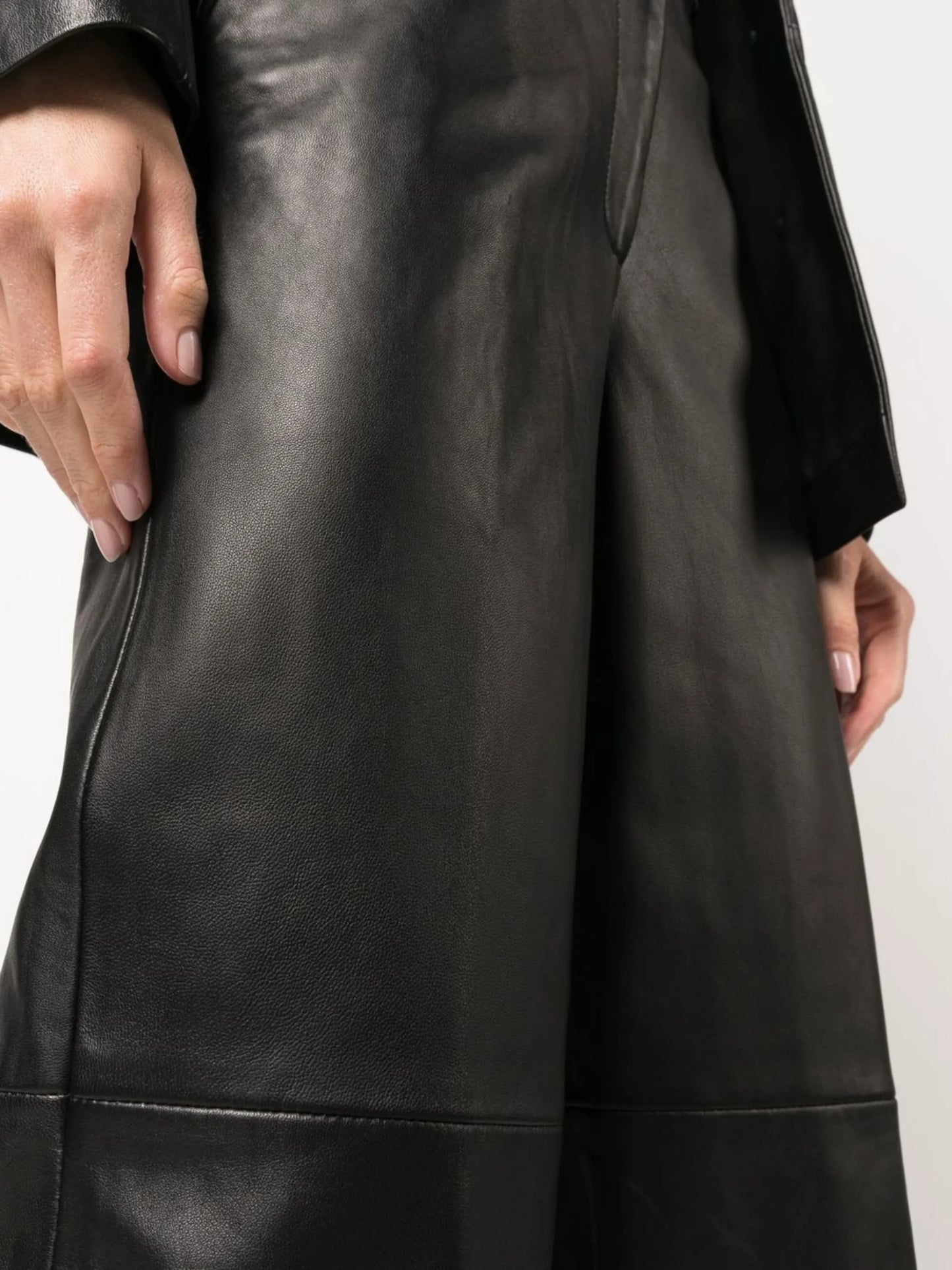 straight leather trousers