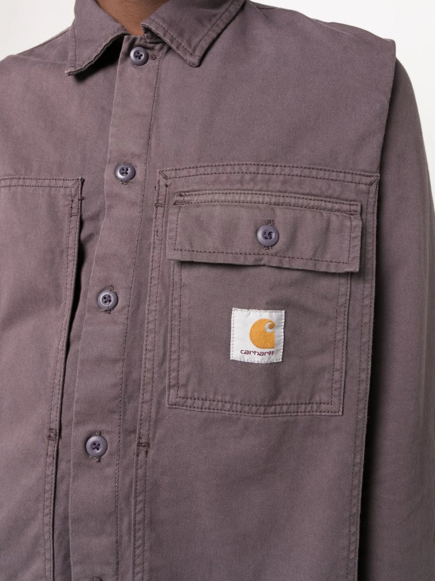 logo-patch button-up shirt