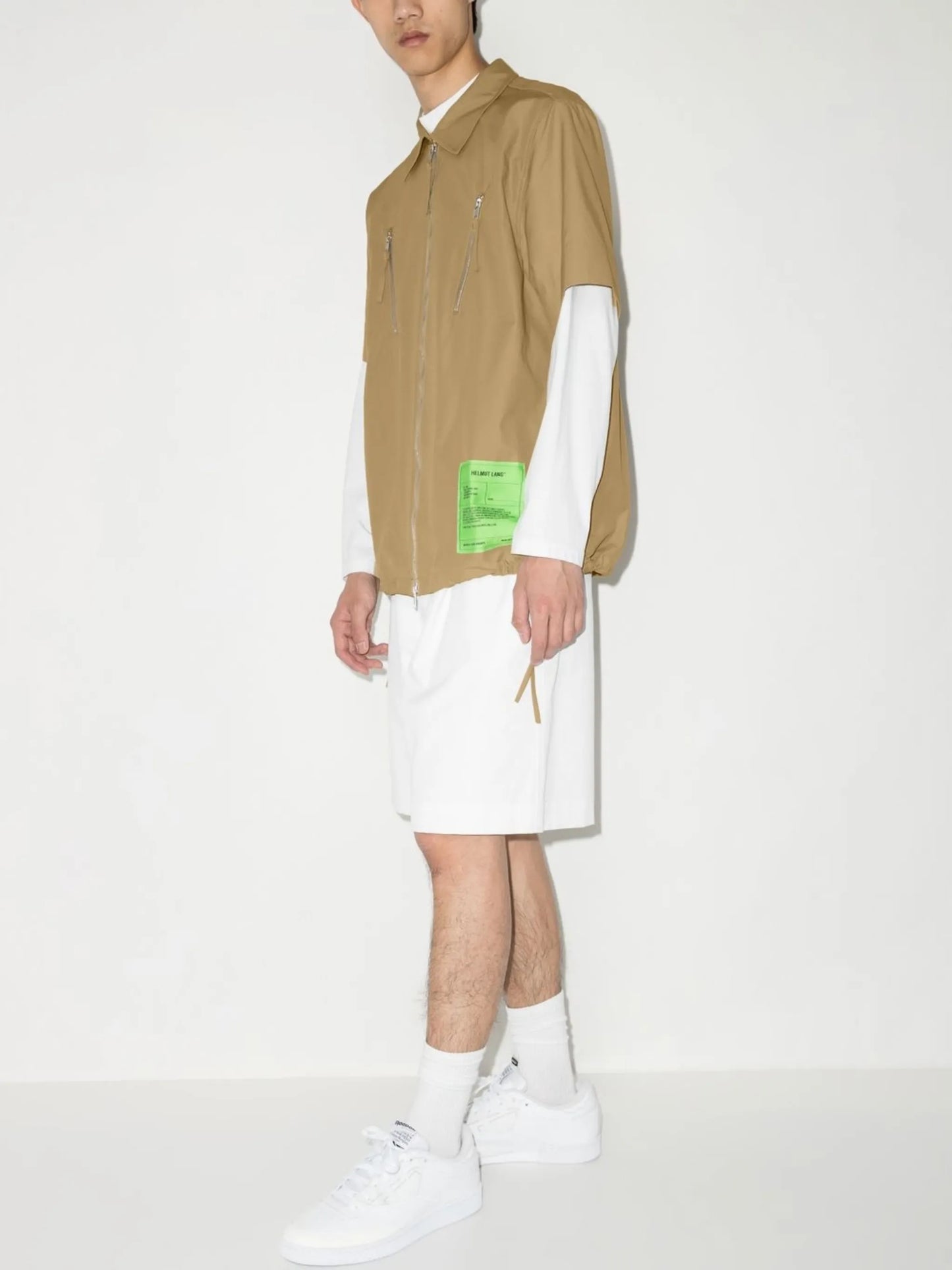logo-patch zip-fastening shirt
