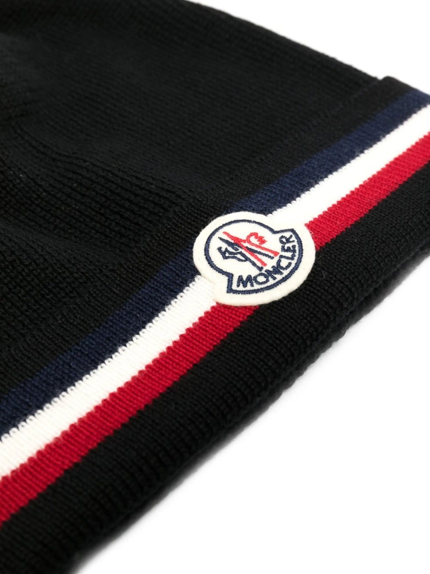 logo-patch stripe-trim beanie