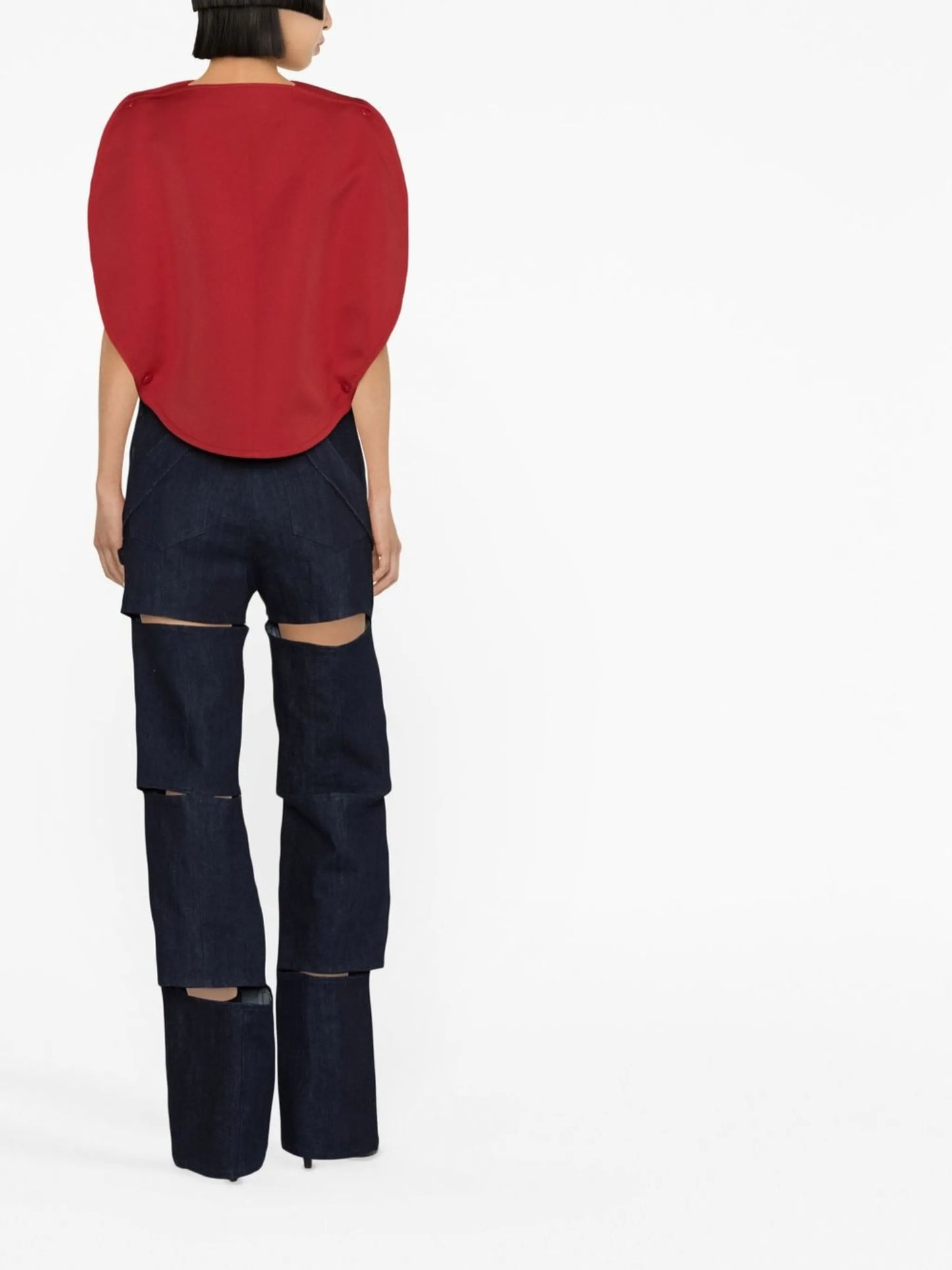 sleeveless cape blouse