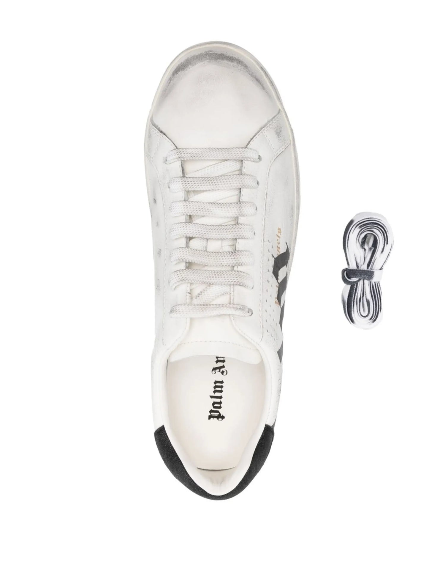 distressed logo-print sneakers