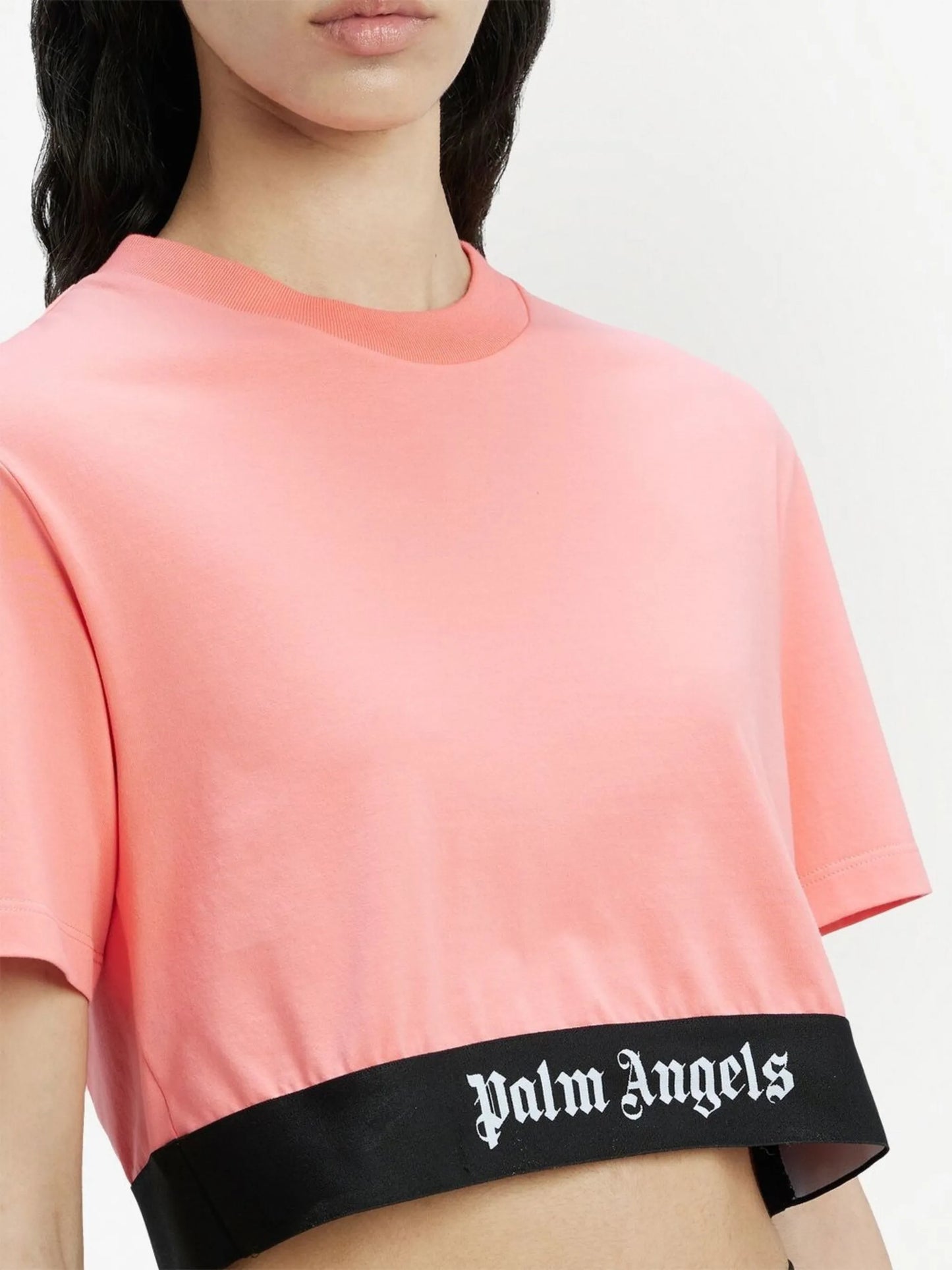 logo-trim cropped T-shirt