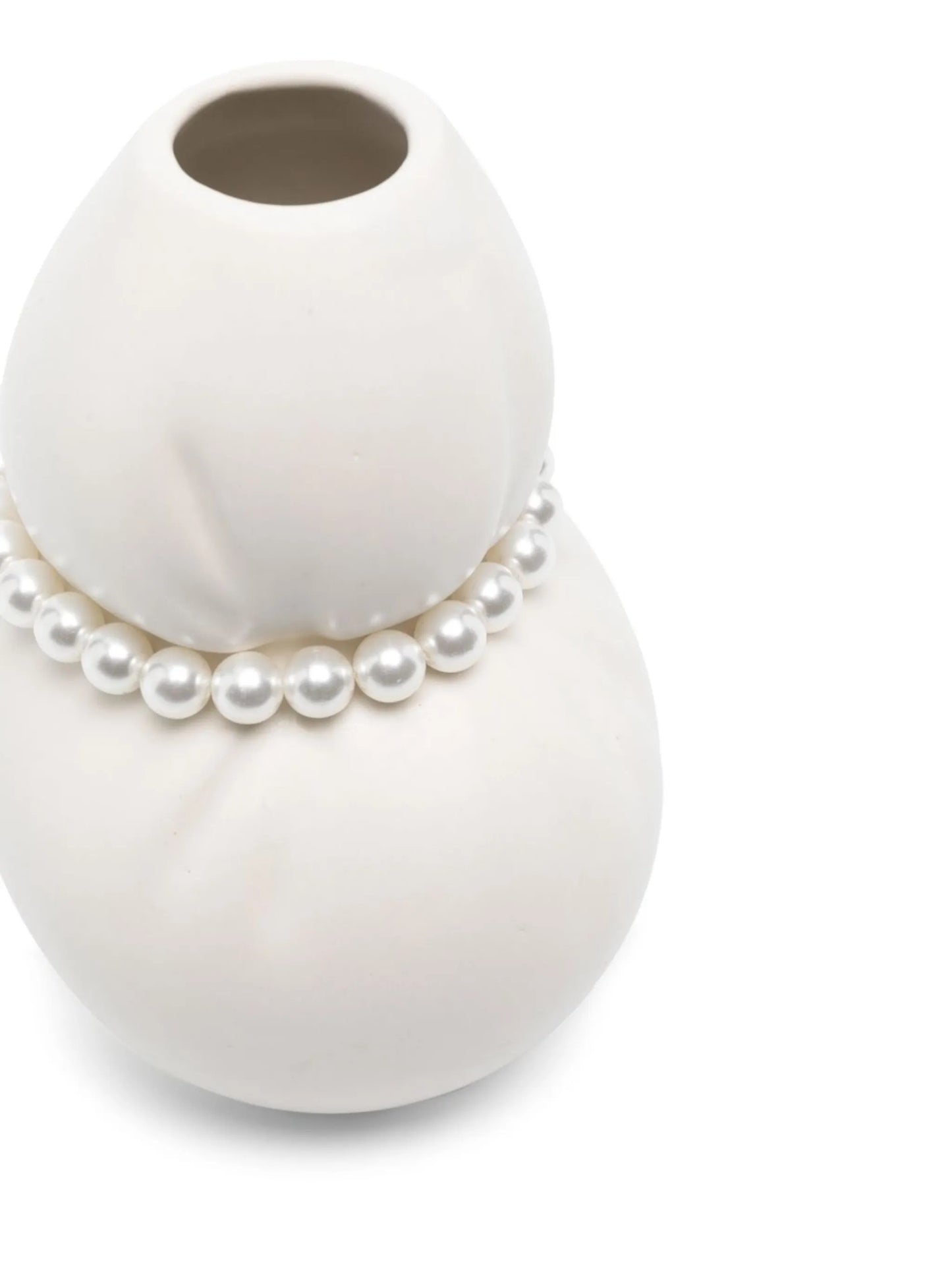 faux-pearl detail ceramic vase