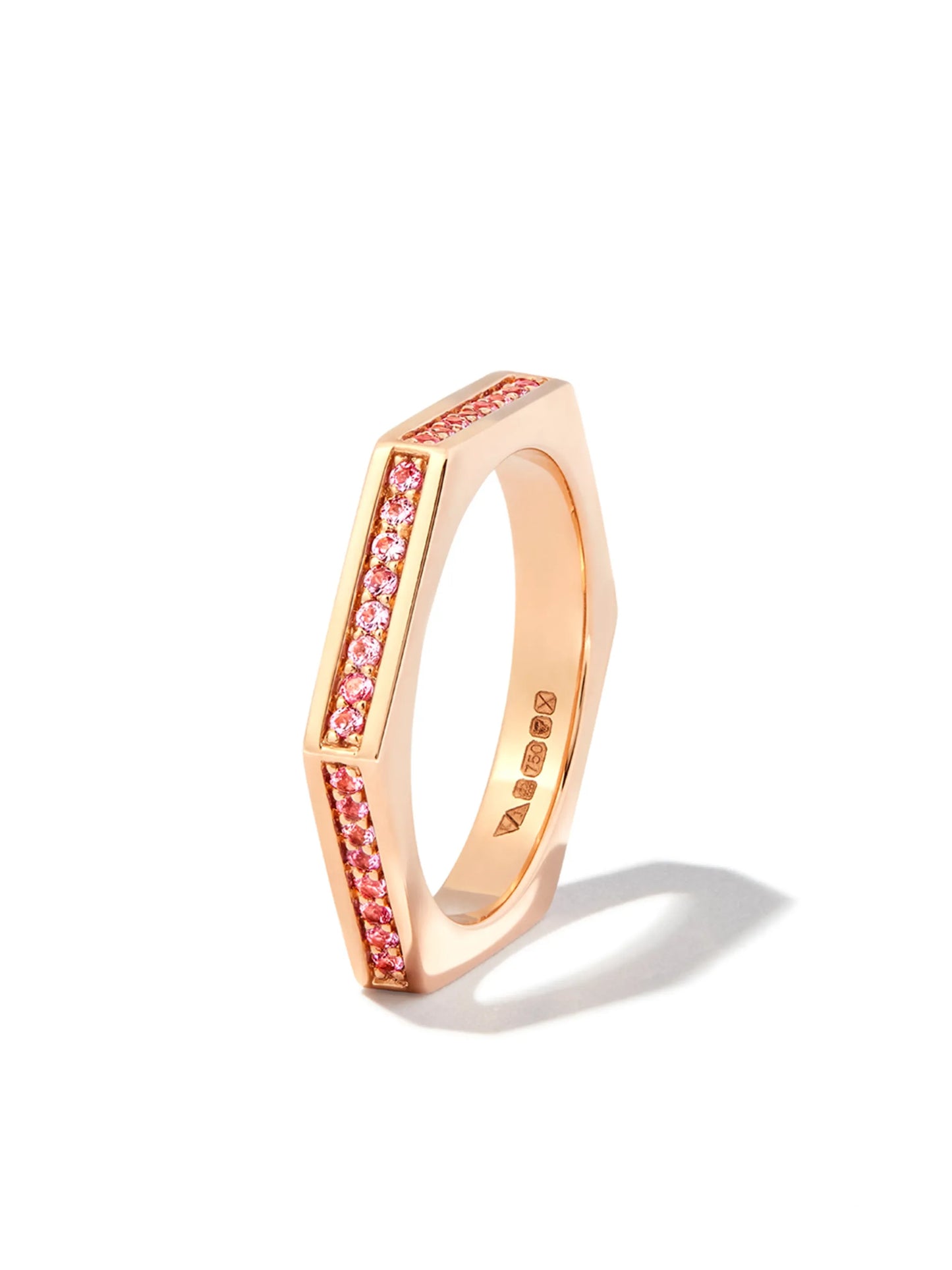 18kt rose gold sapphire eternity ring