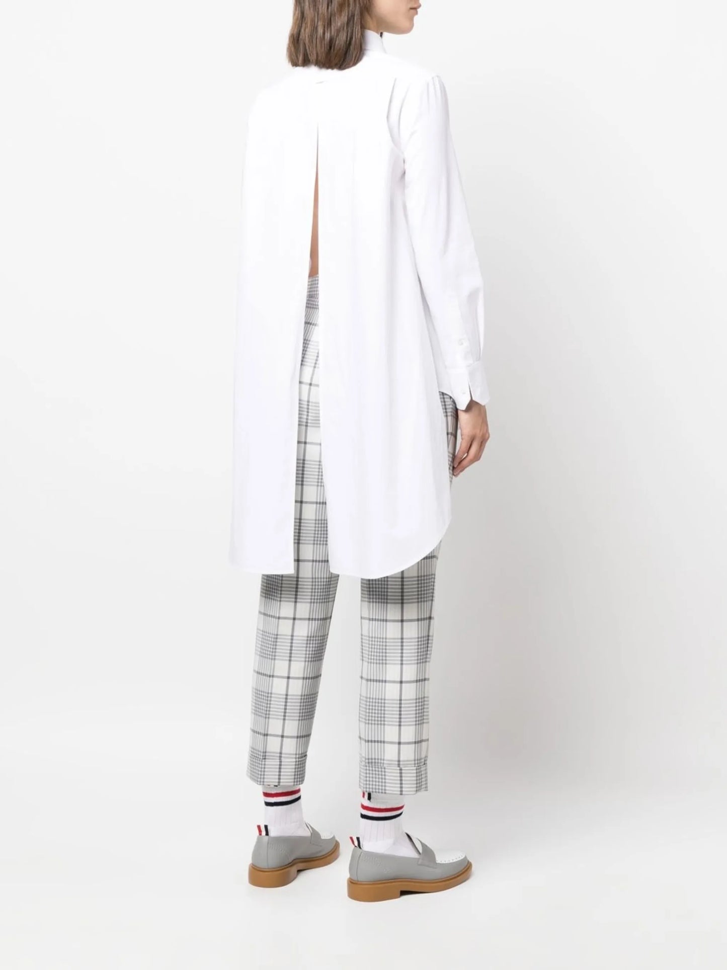 cross-strap belted waist shirt