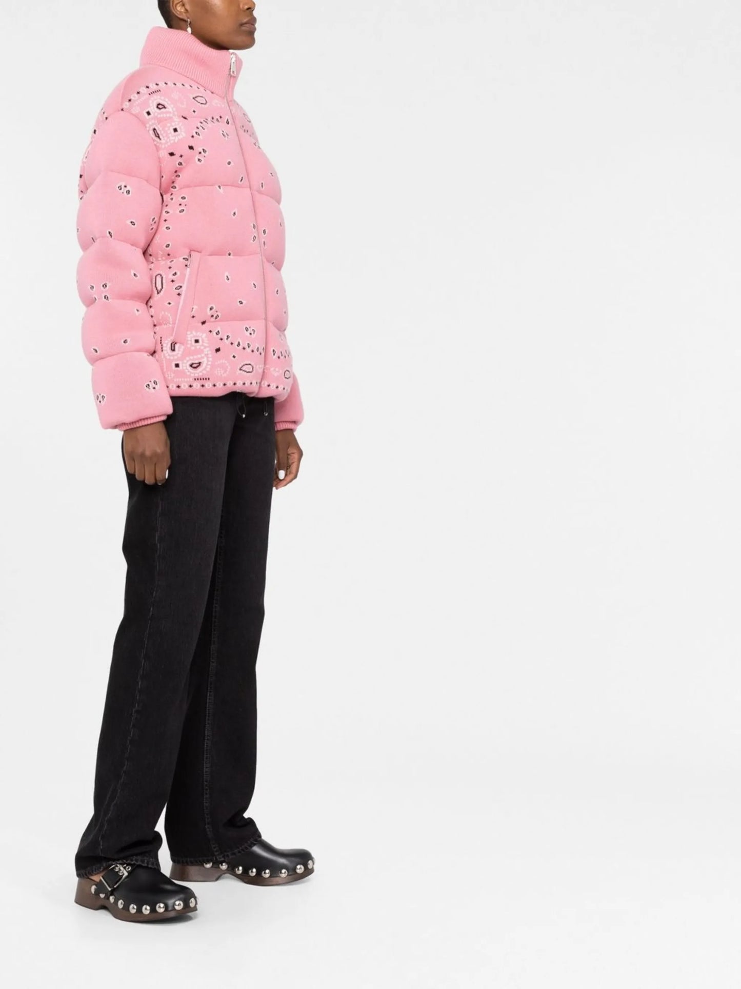 Bandana jacquard puffer jacket