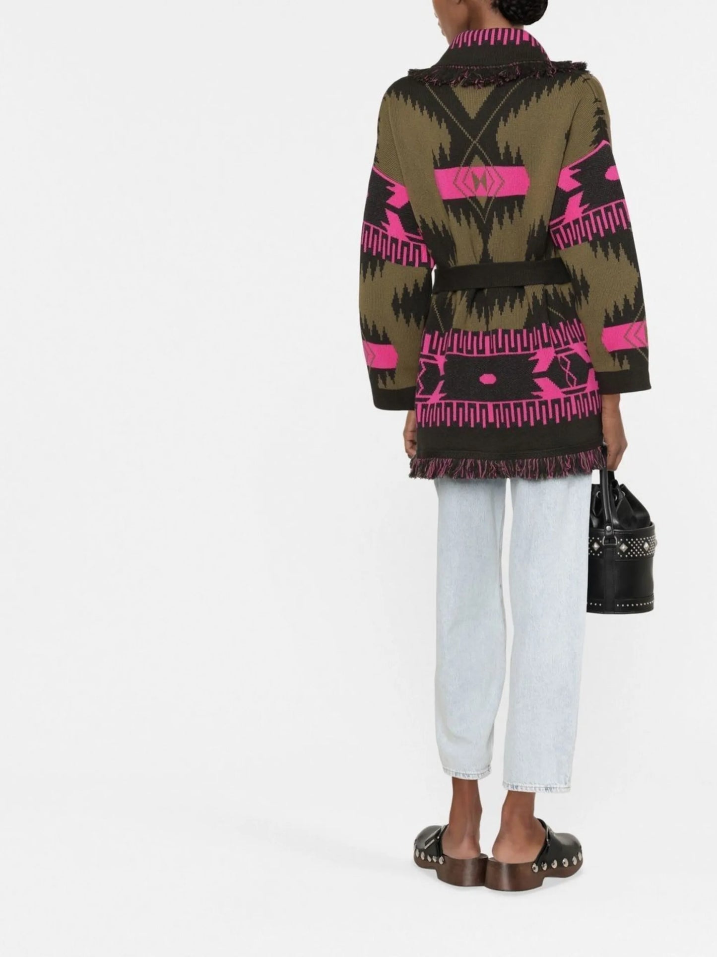 Icon geometric-jacquard cardigan