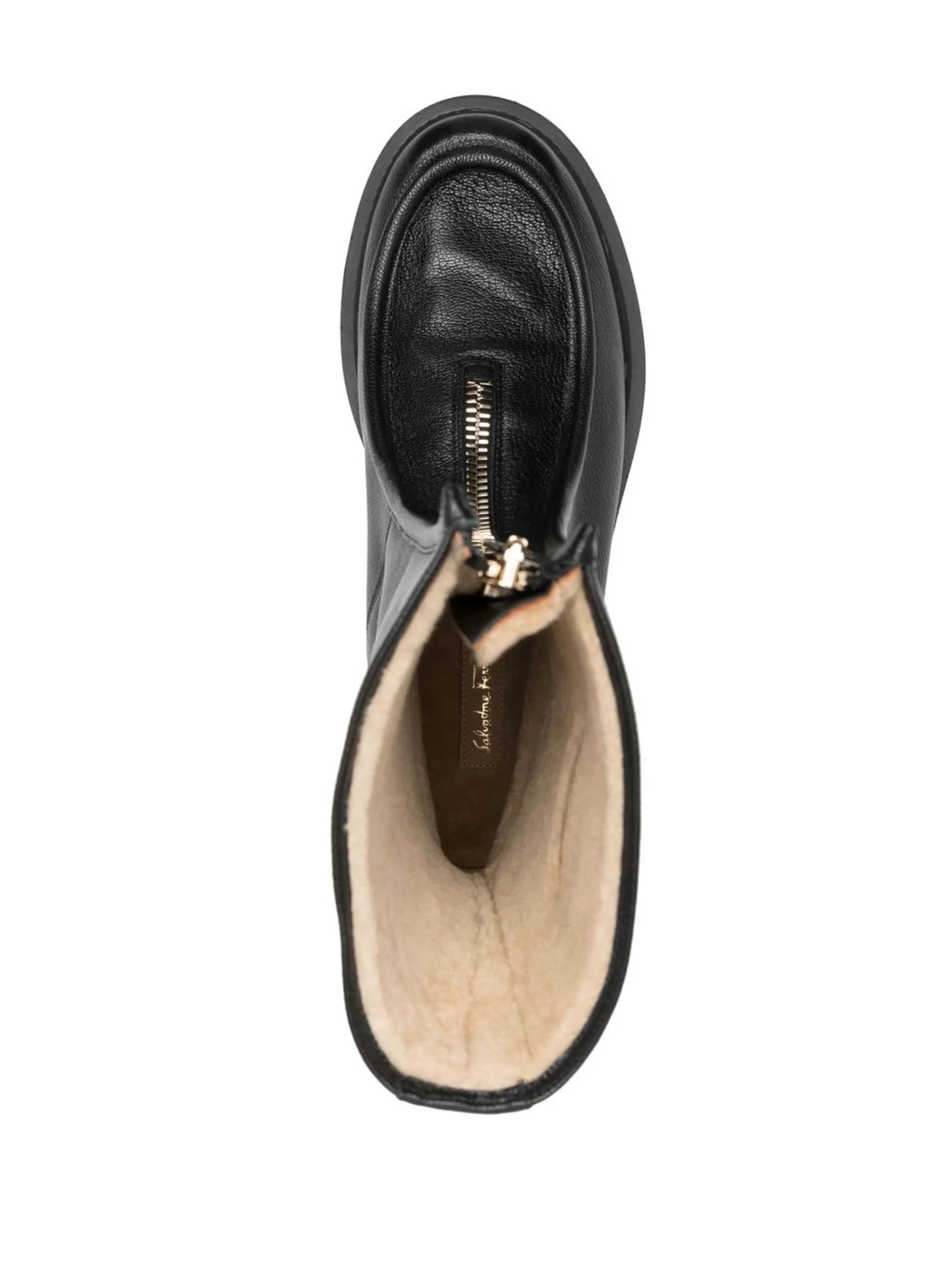 50mm zip-front leather boots