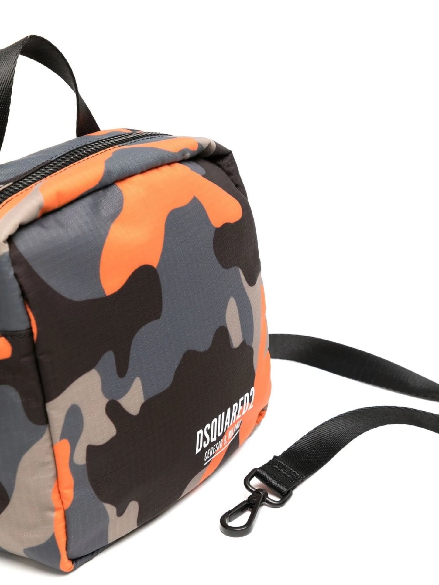 camouflage-print messenger bag