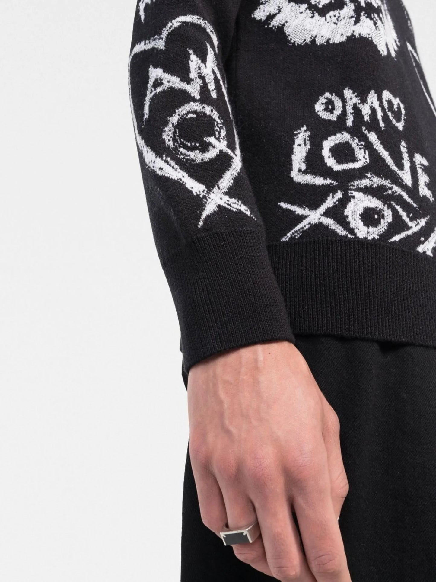 jacquard skull wool-blend jumper