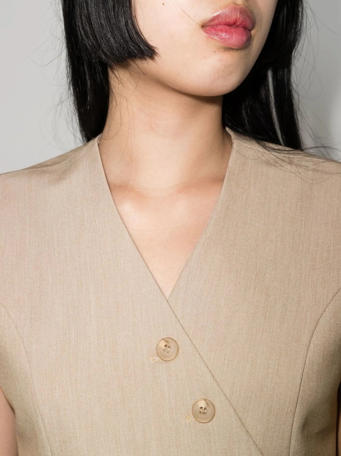Maesa asymmetric-button sleeveless vest