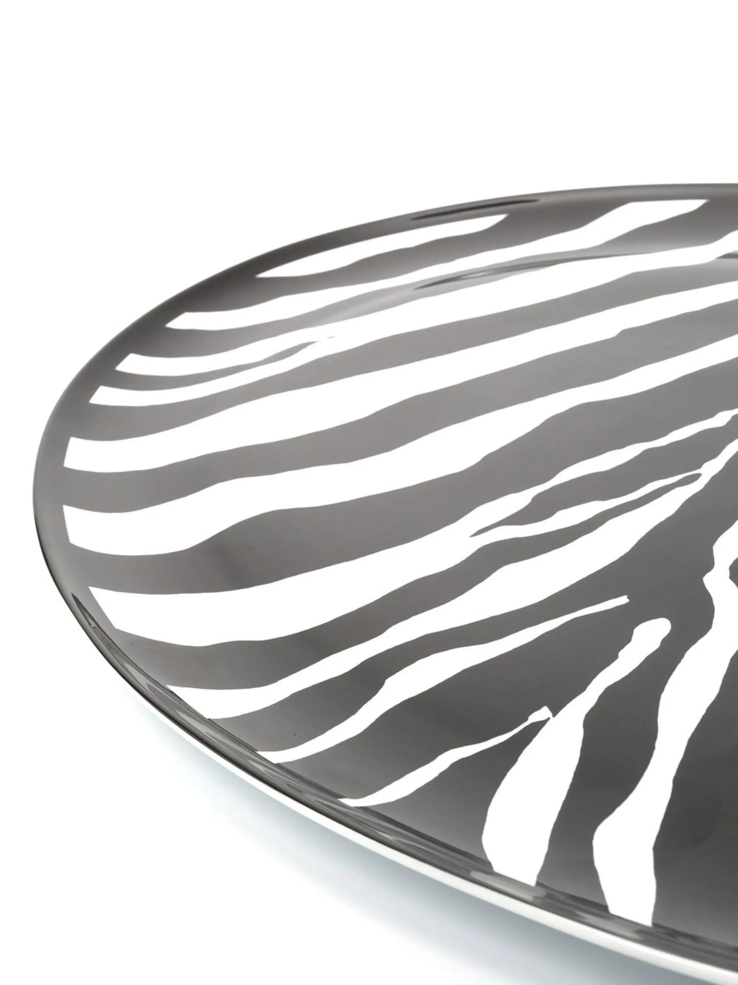 zebra-print oval serving plate