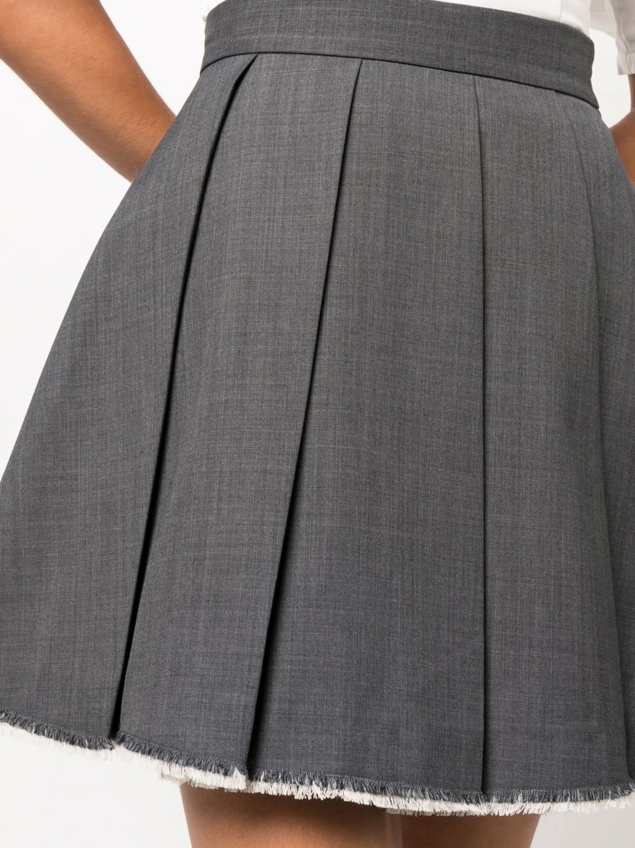 pleated A-line skirt