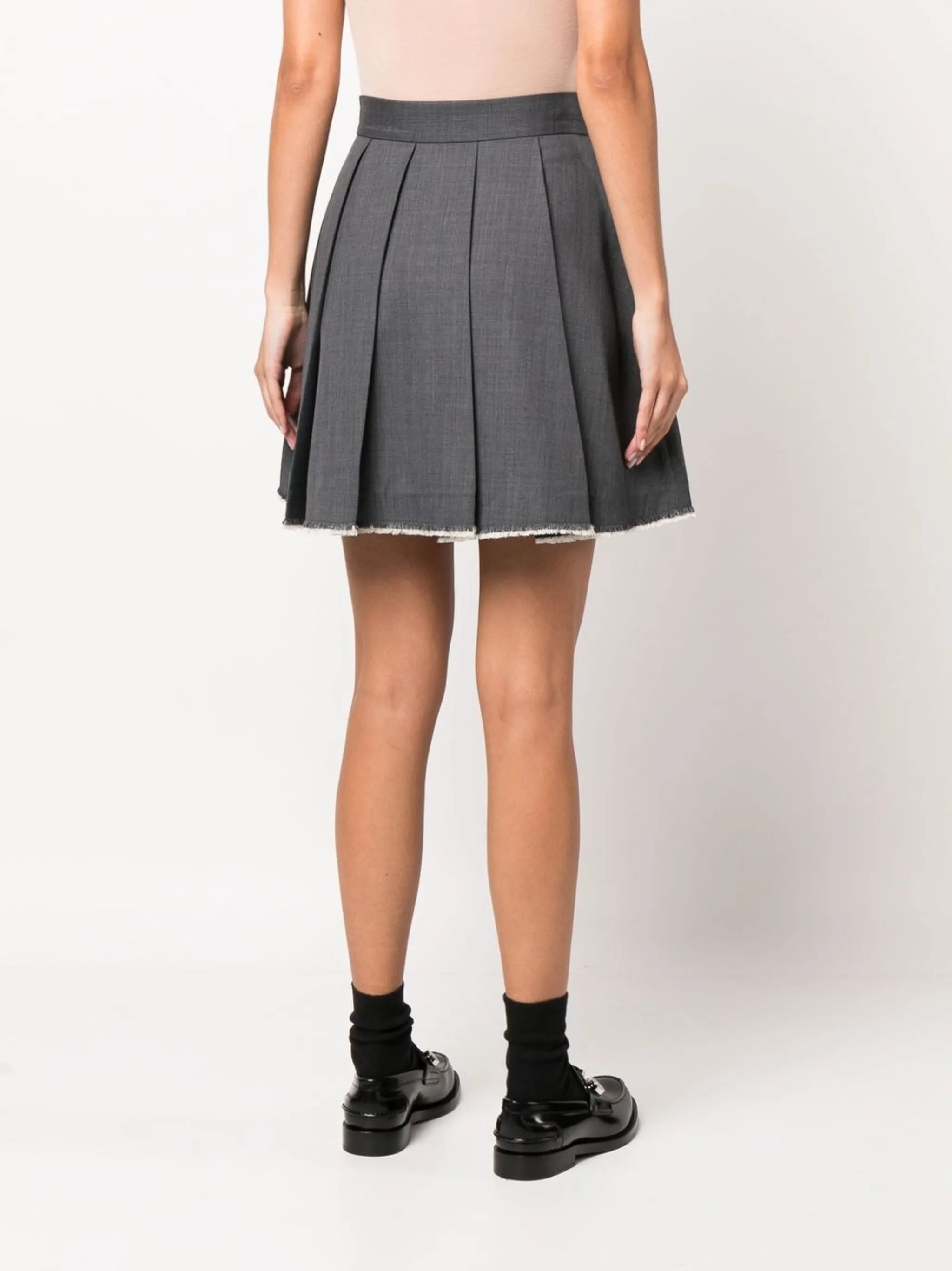 pleated A-line skirt