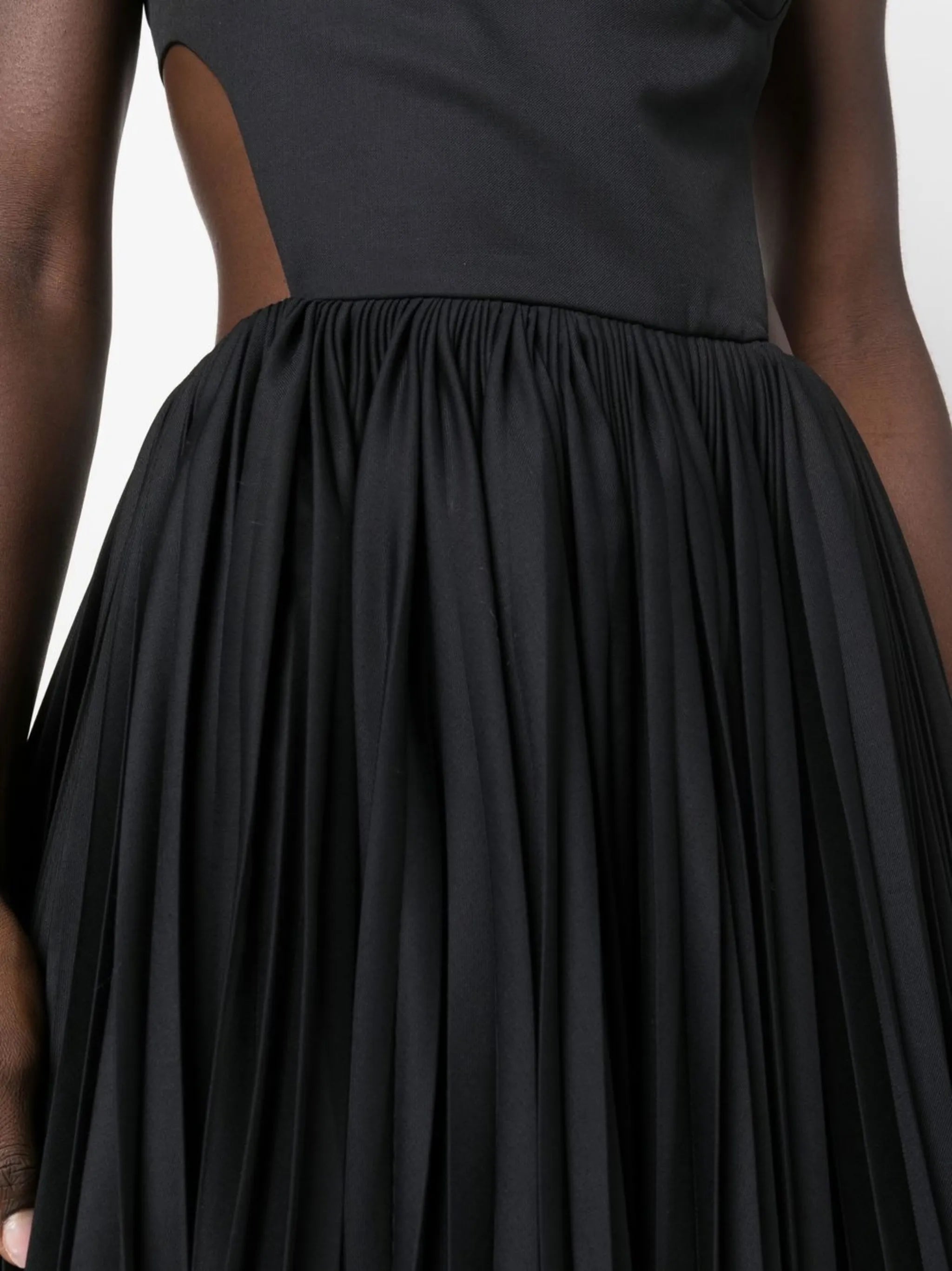 open-back pleated minidress