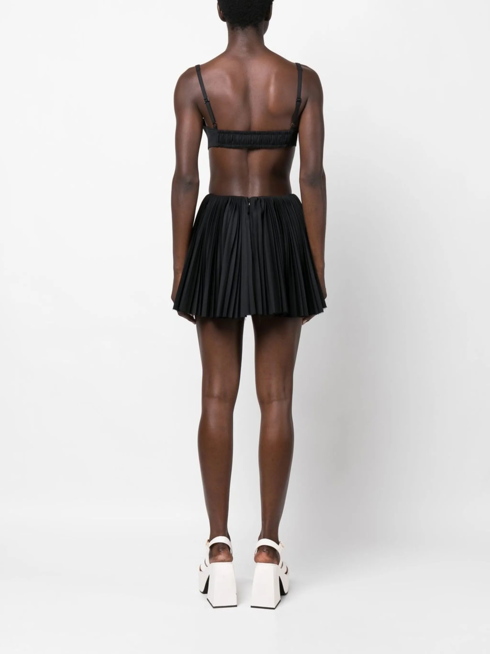 open-back pleated minidress