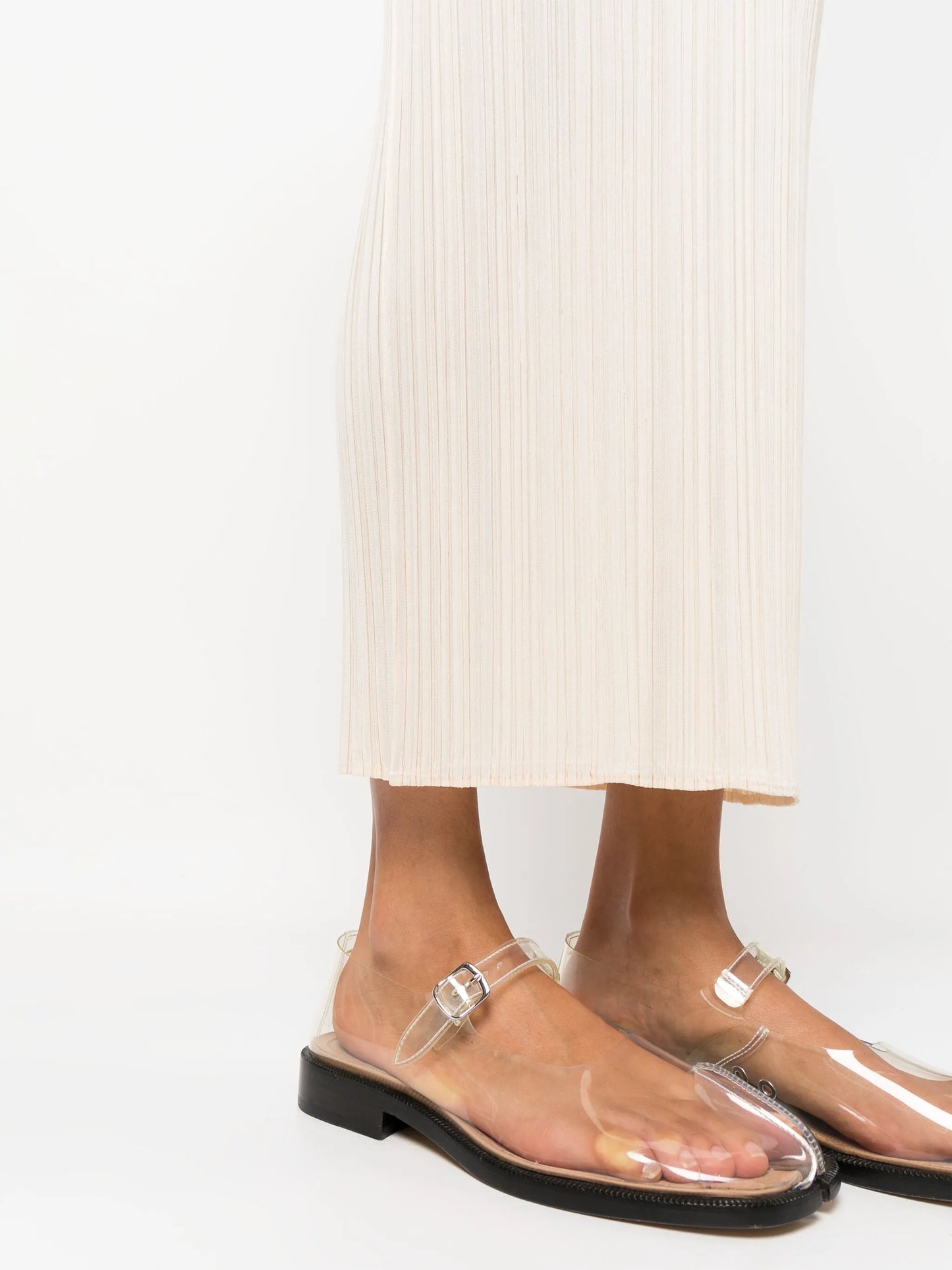plissé midi dress