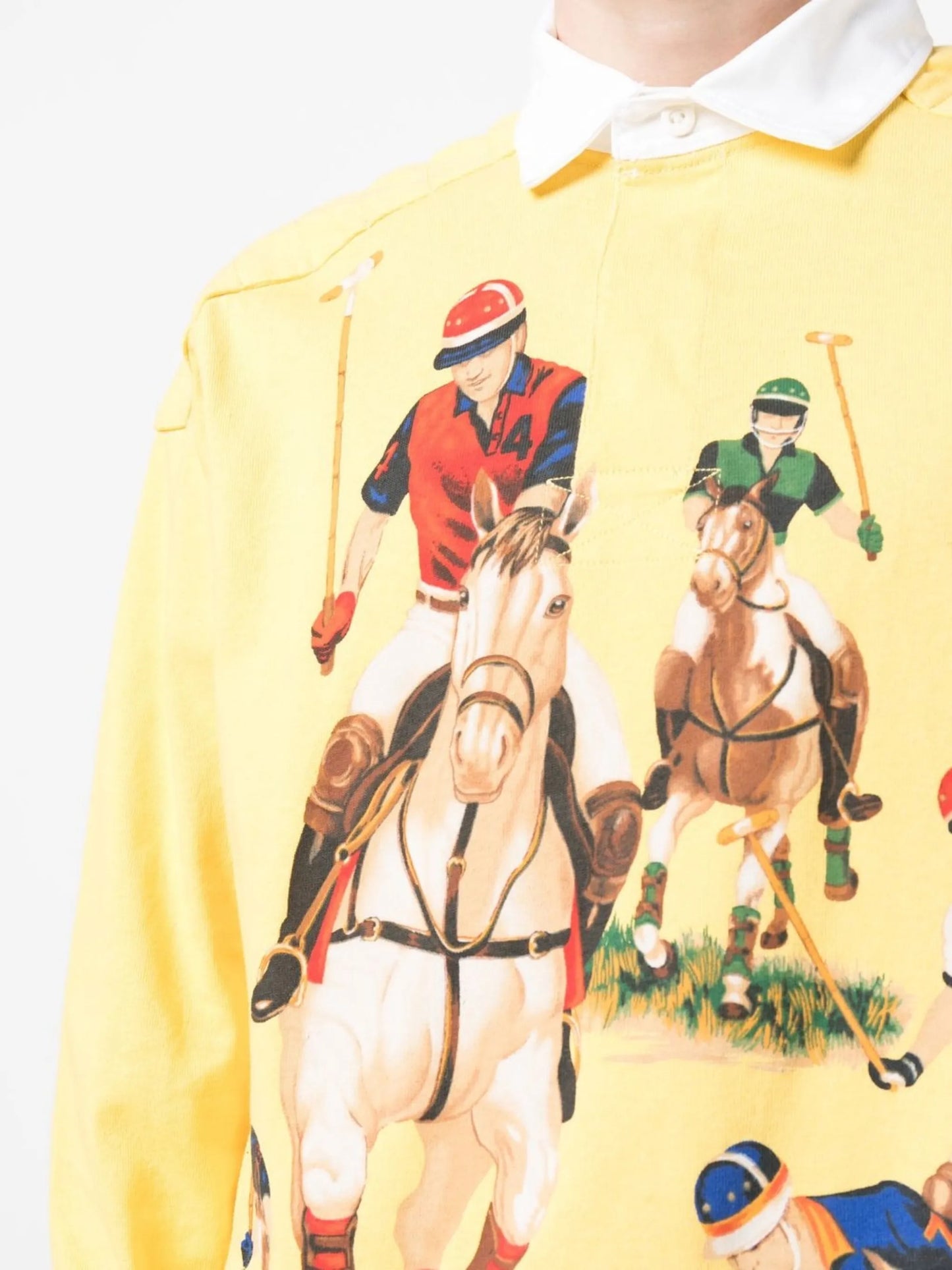 graphic-print rugby shirt