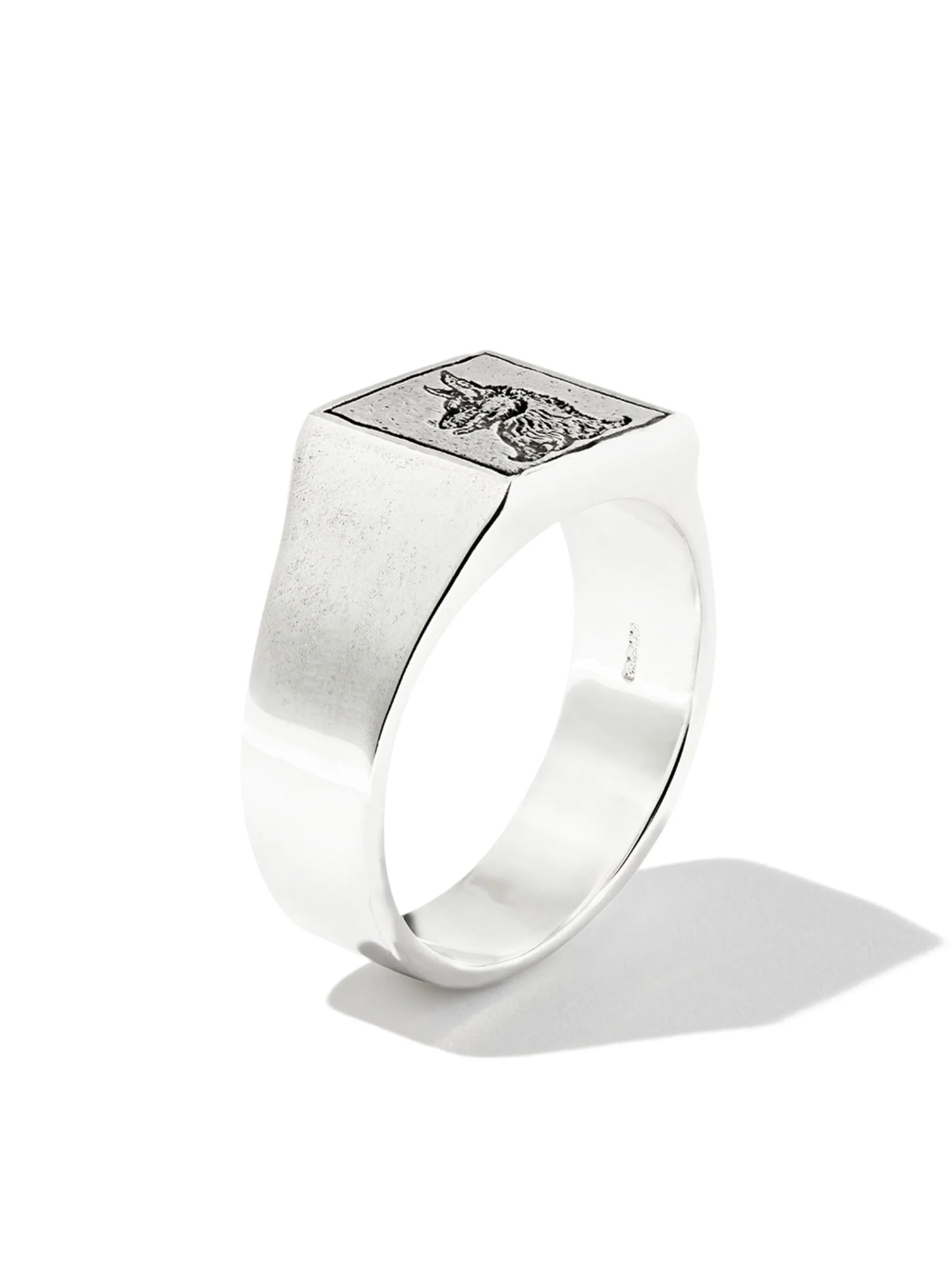 Wolf square signet ring