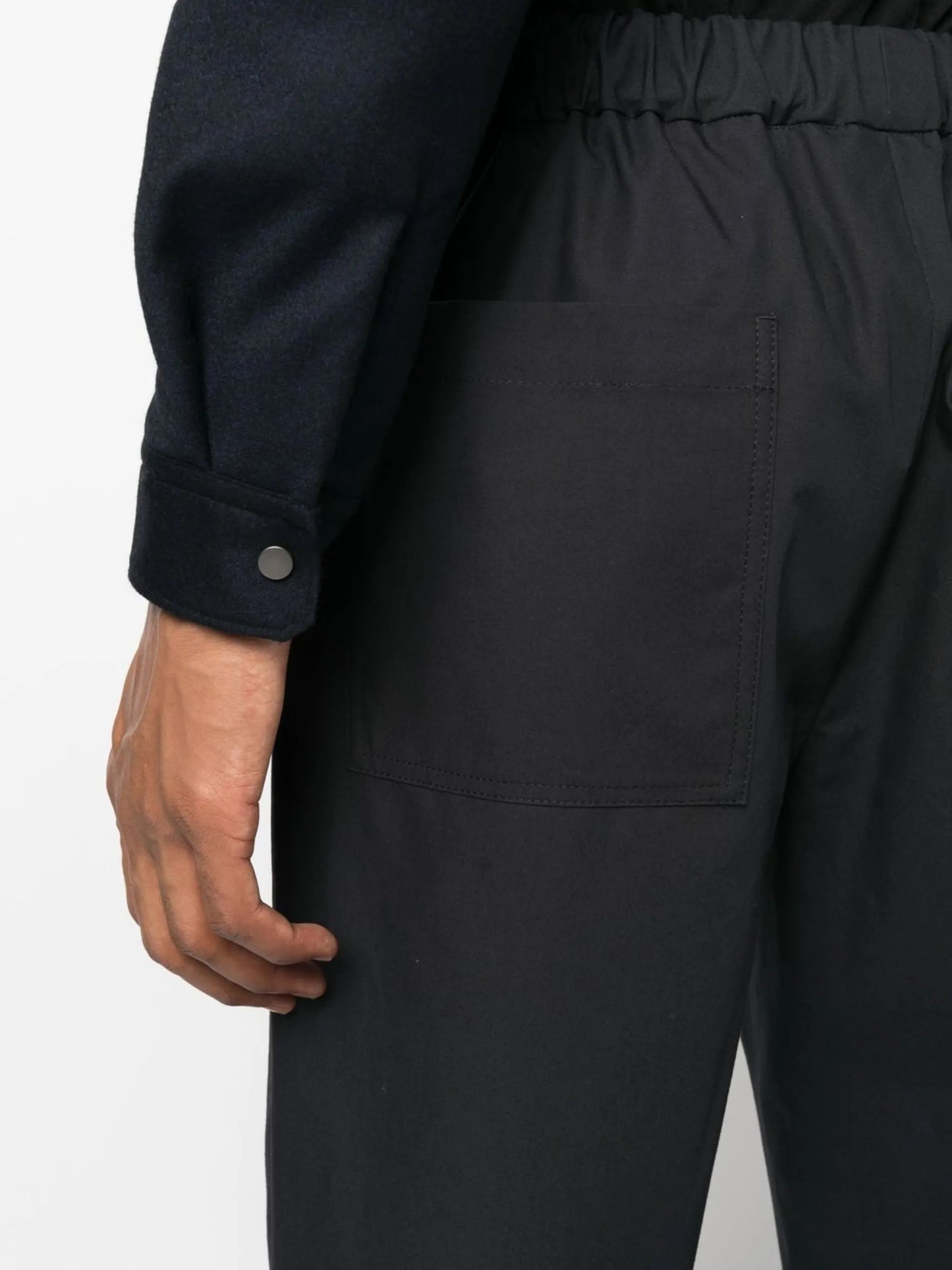elasticated straight-leg trousers
