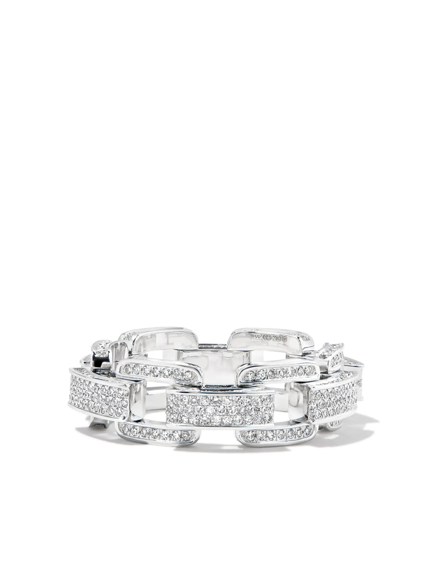 18kt white gold Deco Link diamond ring