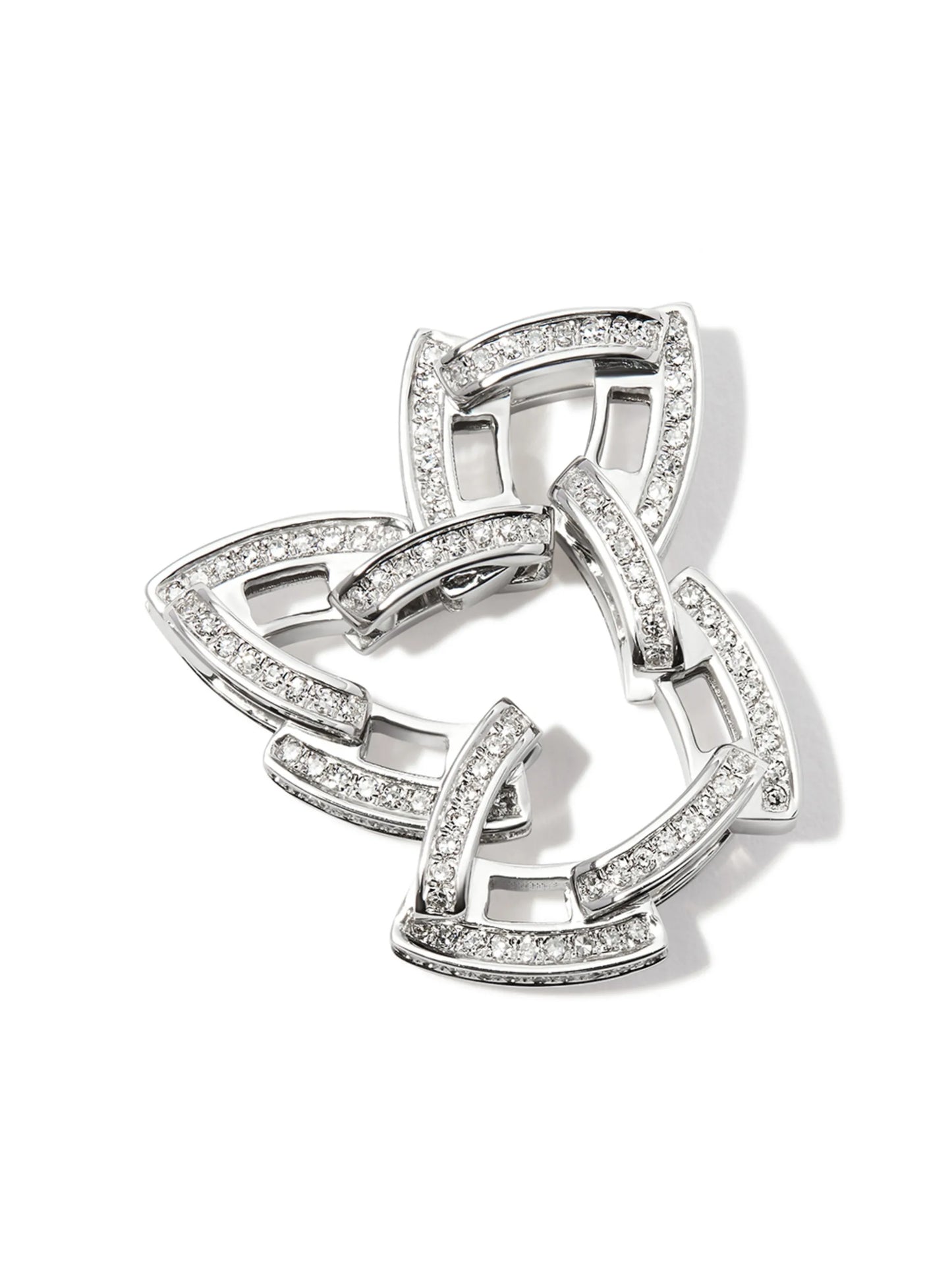 18K white gold deco link diamond ring