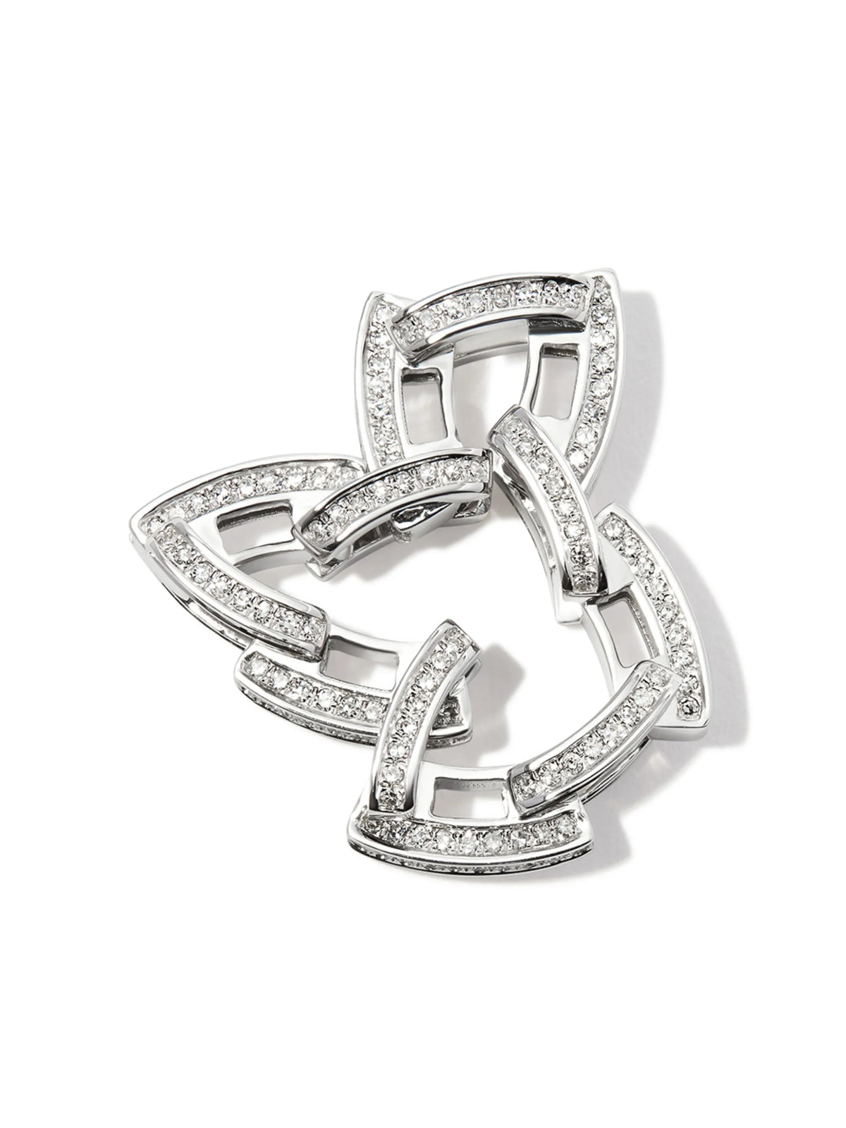 18K white gold deco link diamond ring