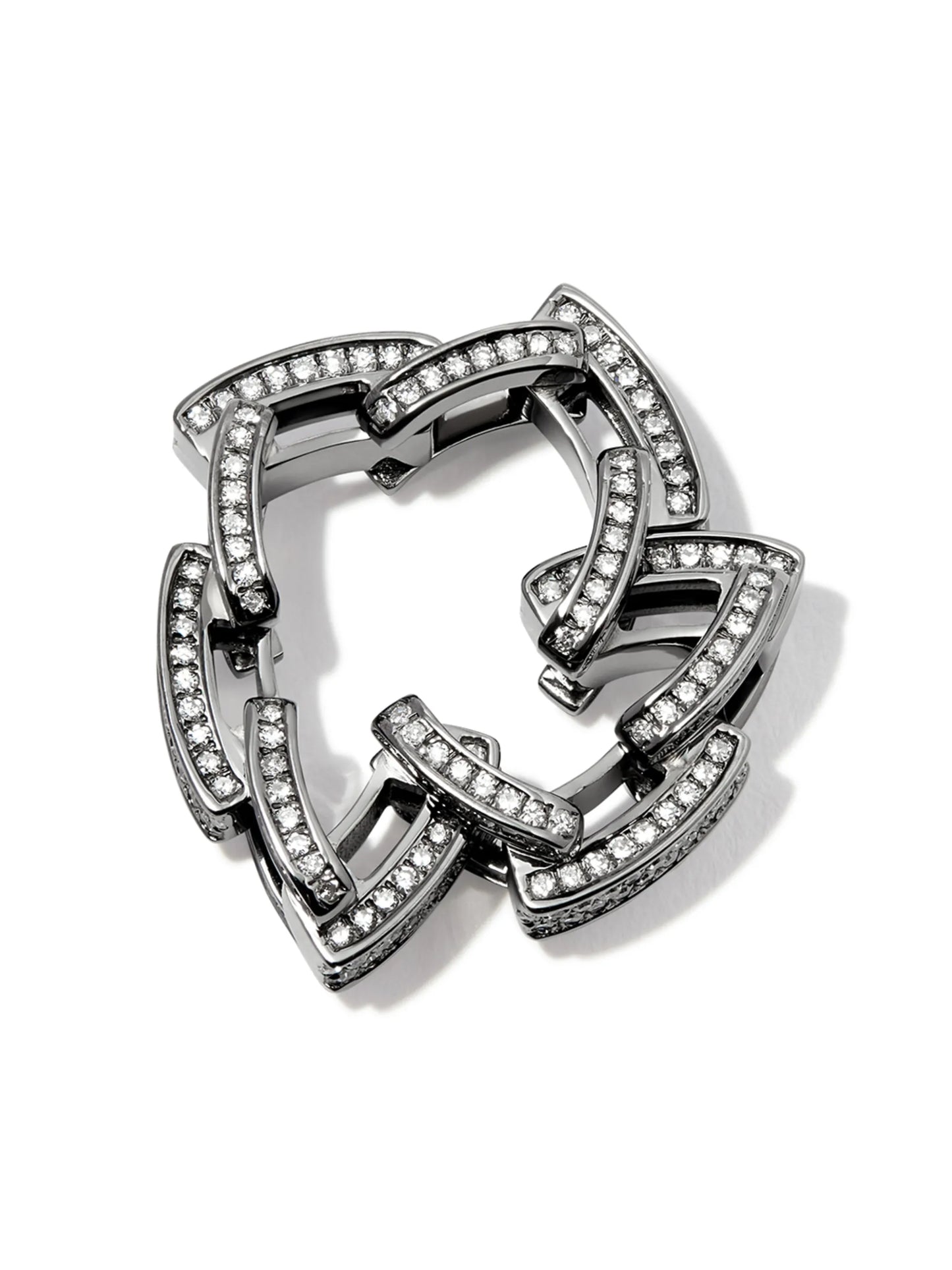 18K black gold diamond chain-link ring