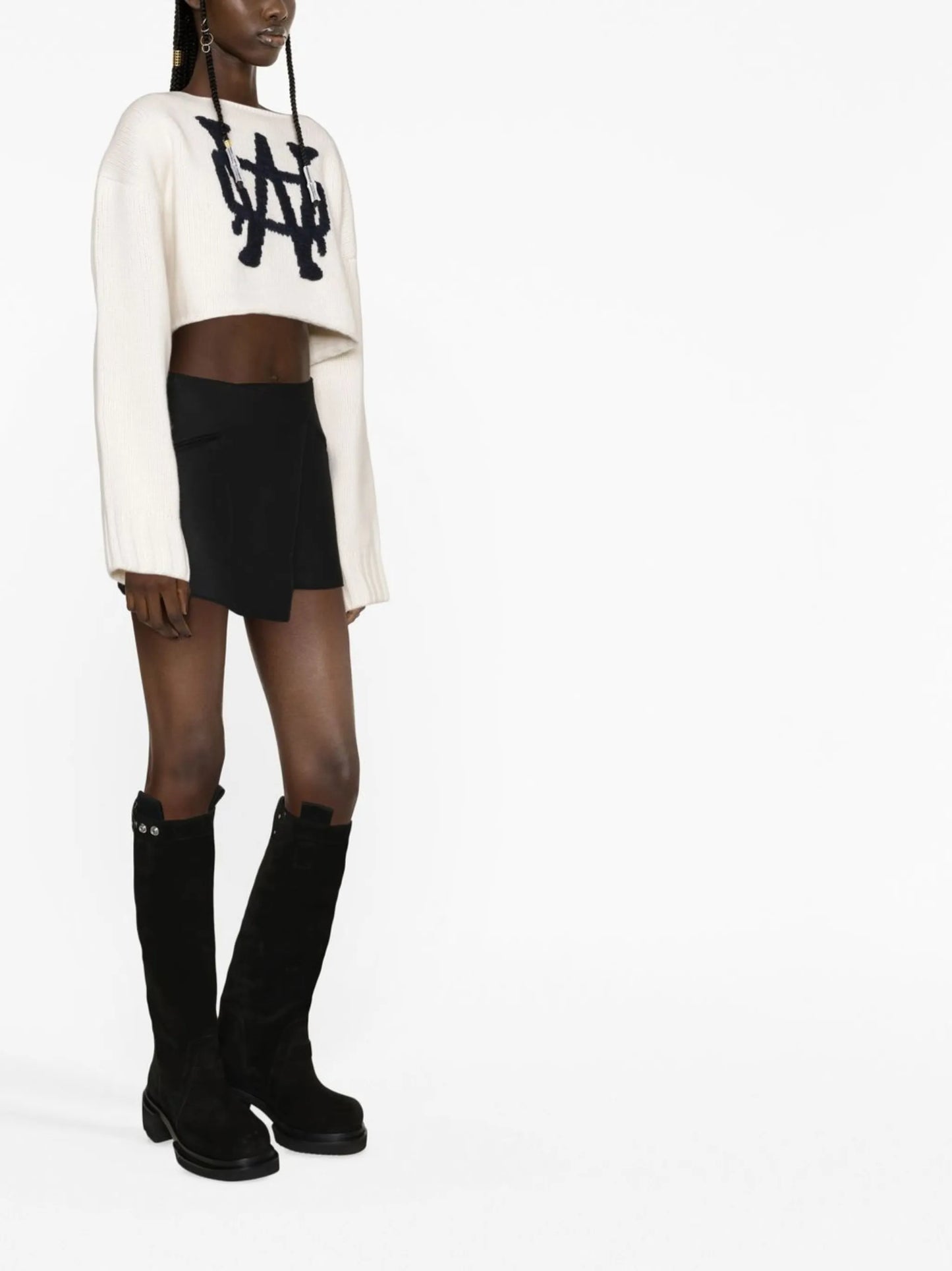 hand-embroidered cropped jumper