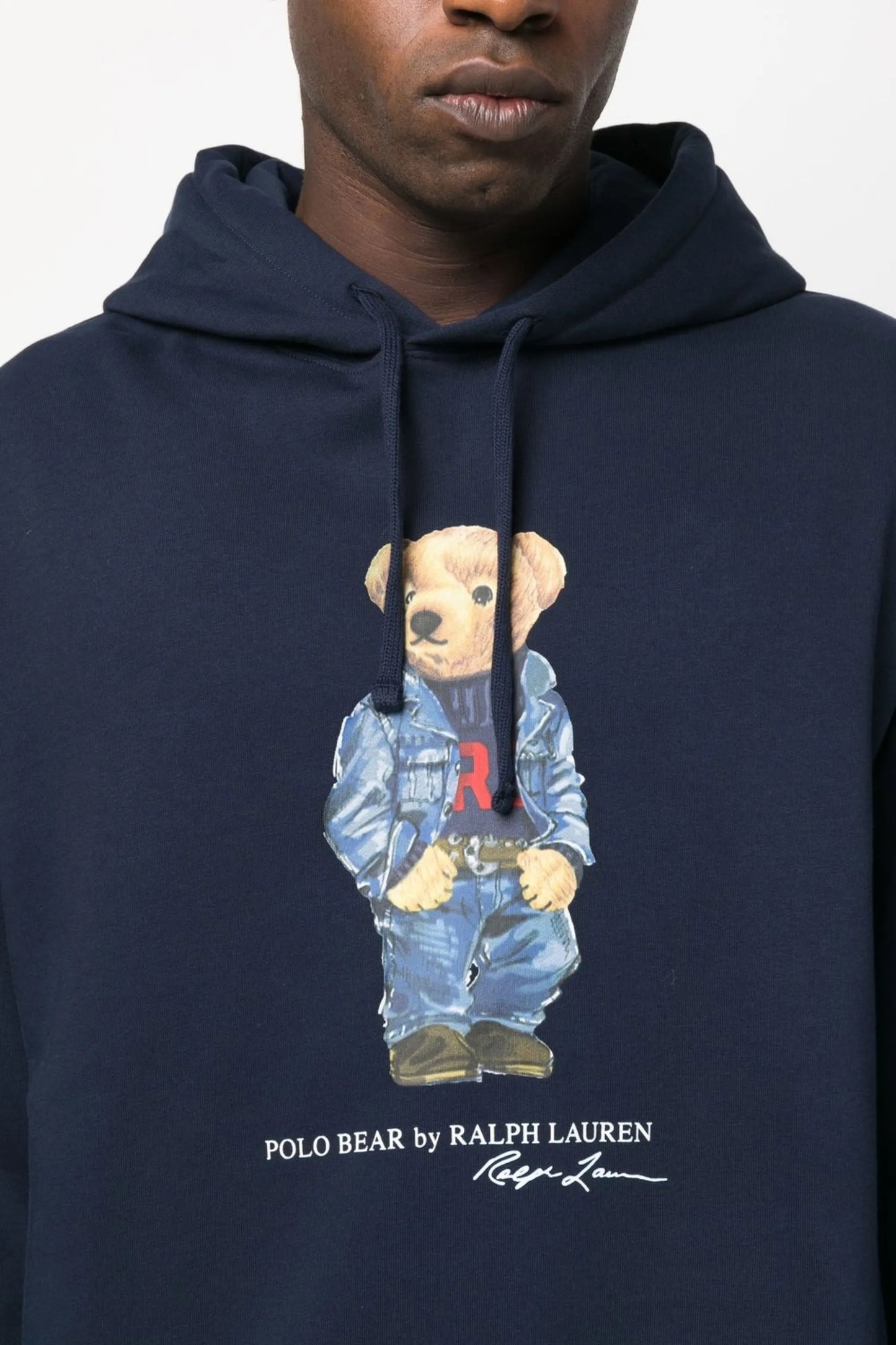 teddy bear-print pullover hoodie