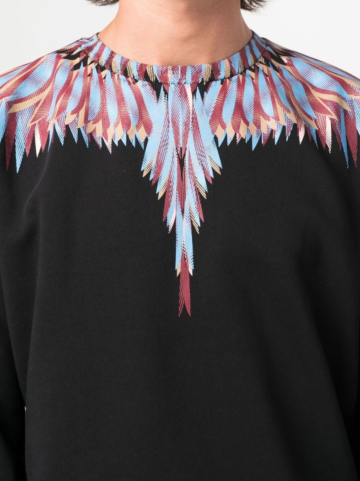 wings-print crew neck sweatshirt