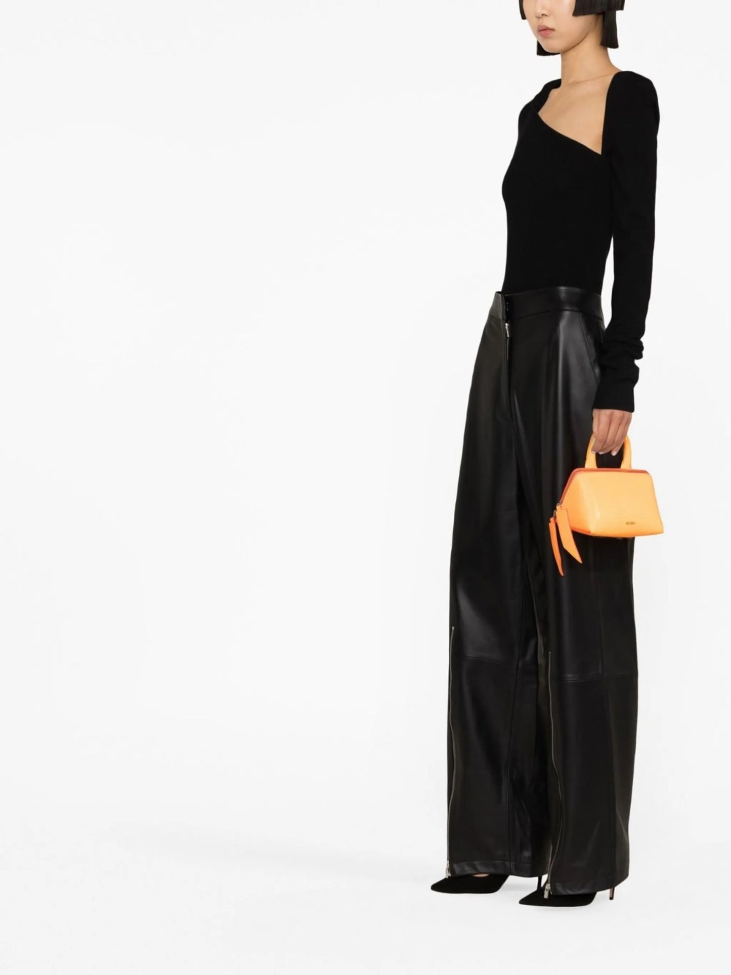 cut-out long-sleeved cashmere top