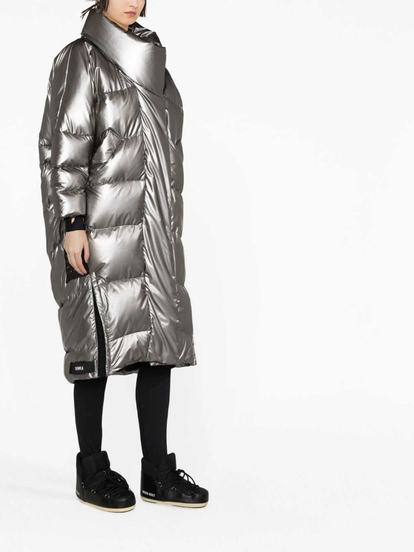 funnel-neck padded coat