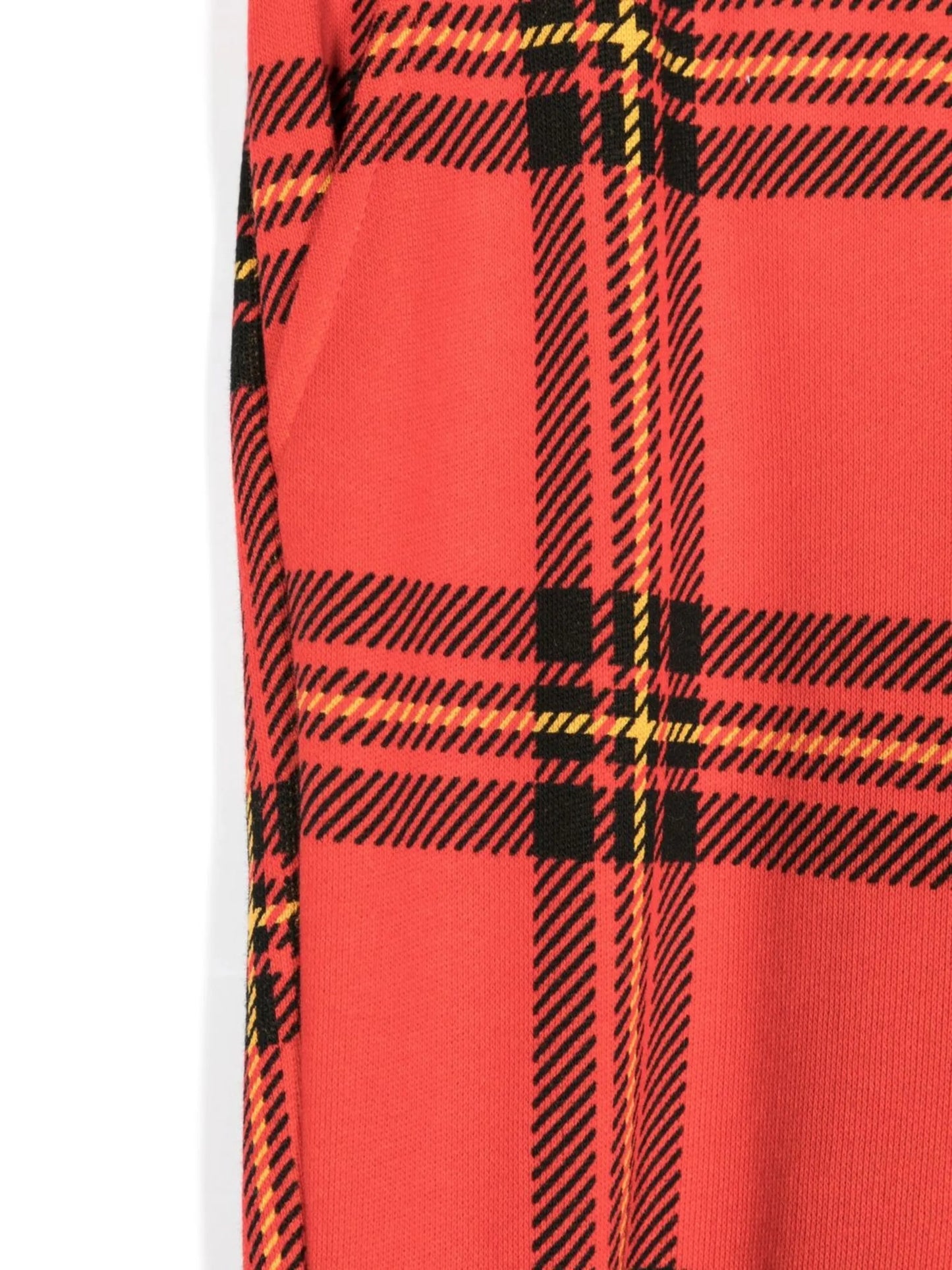 plaid-check print track pants