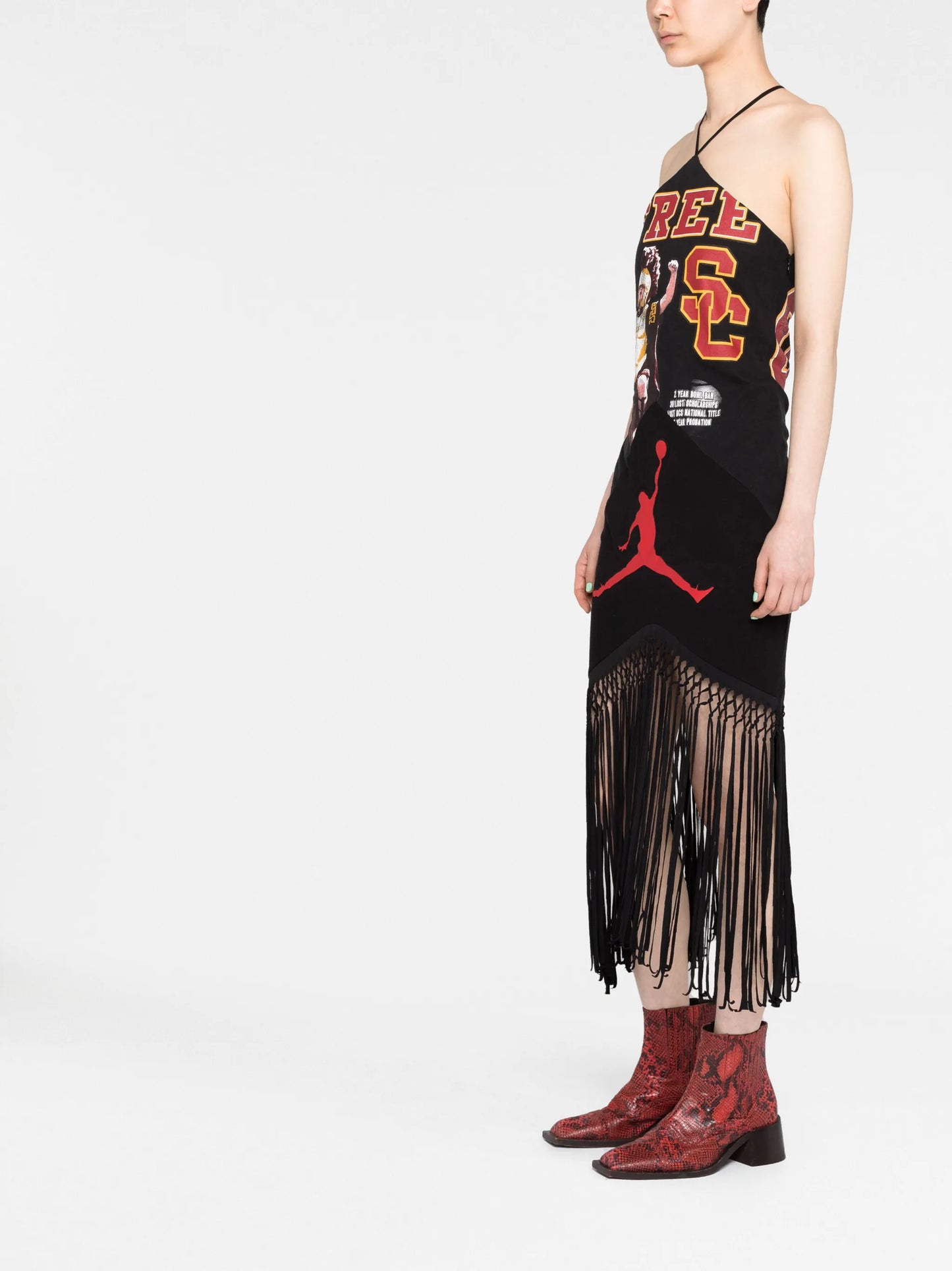 graphic-print halterneck dress