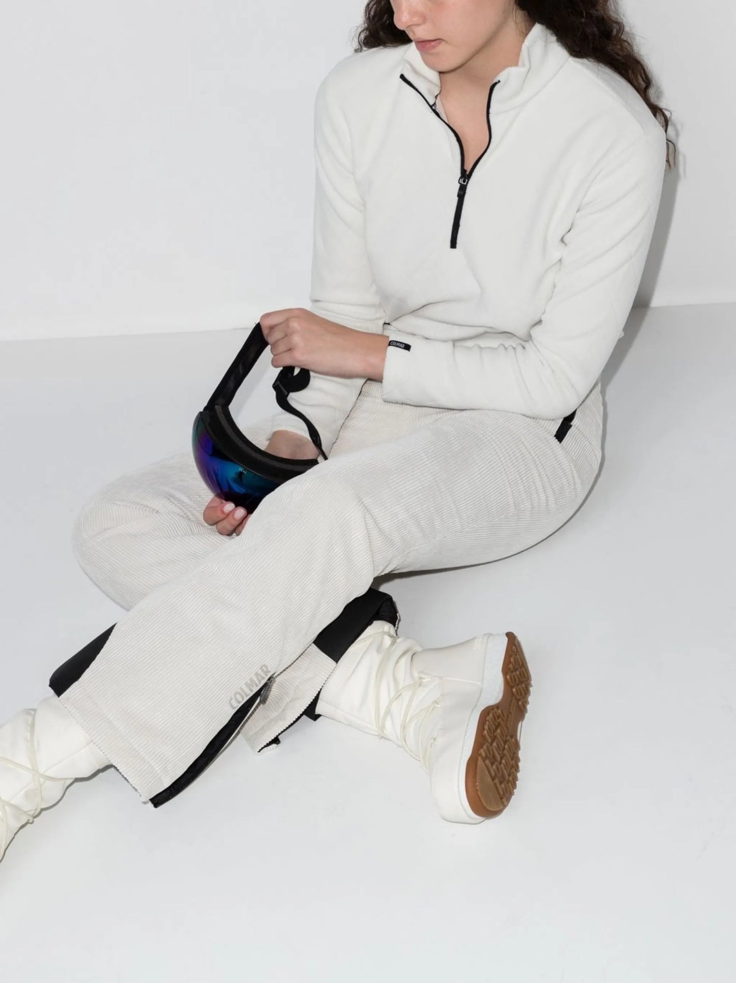 corduroy colour-block ski trousers