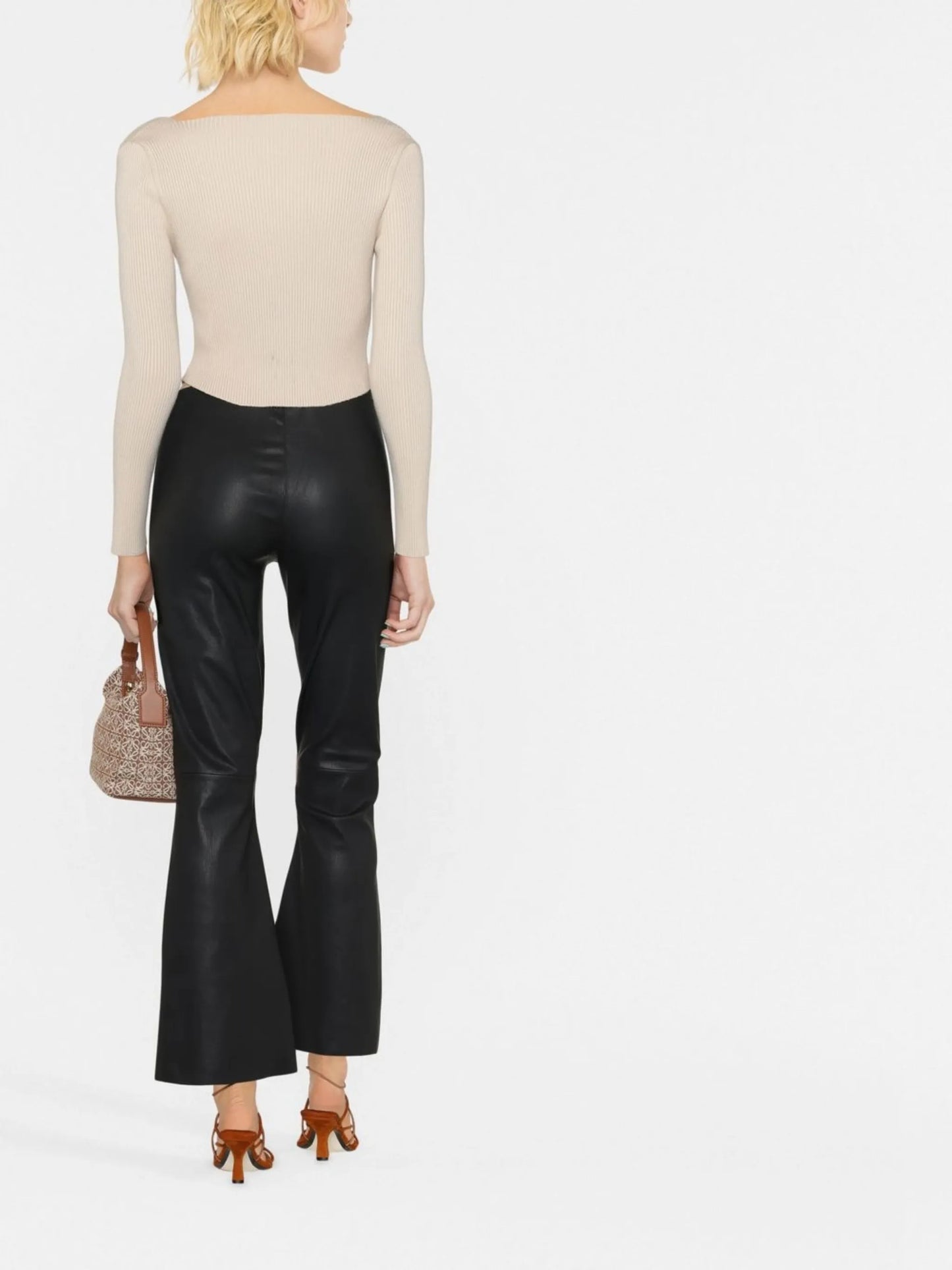 Evyline cropped leather trousers