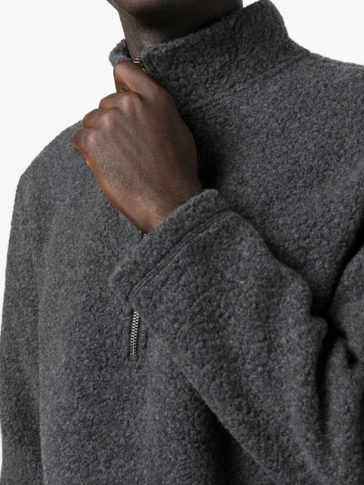 half-zip front fleece sweatshirt