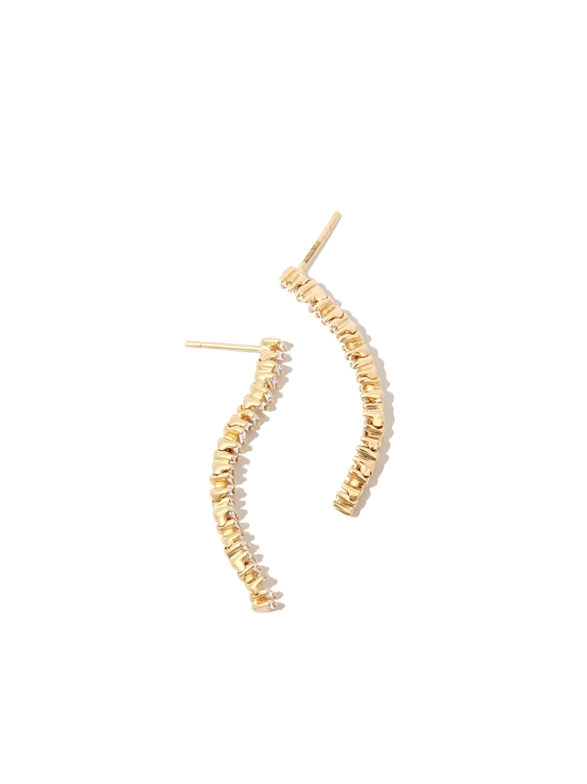 18kt yellow gold Savannah Midi diamond drop earrings