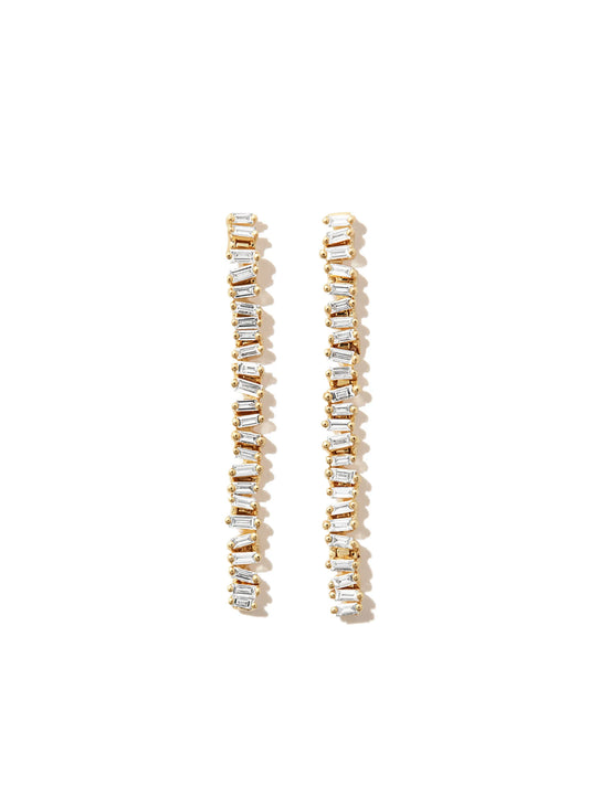 18kt yellow gold Savannah Midi diamond drop earrings