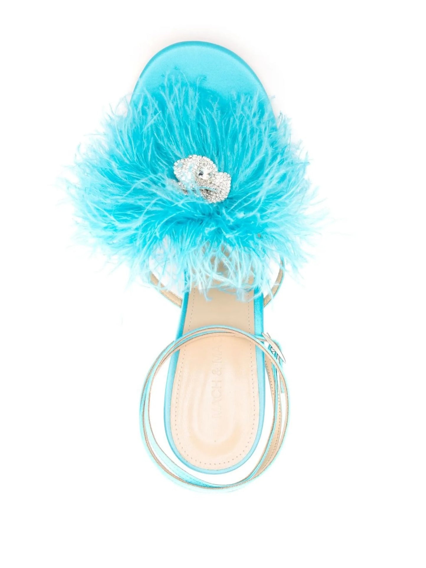 feather-trim 105mm sandals