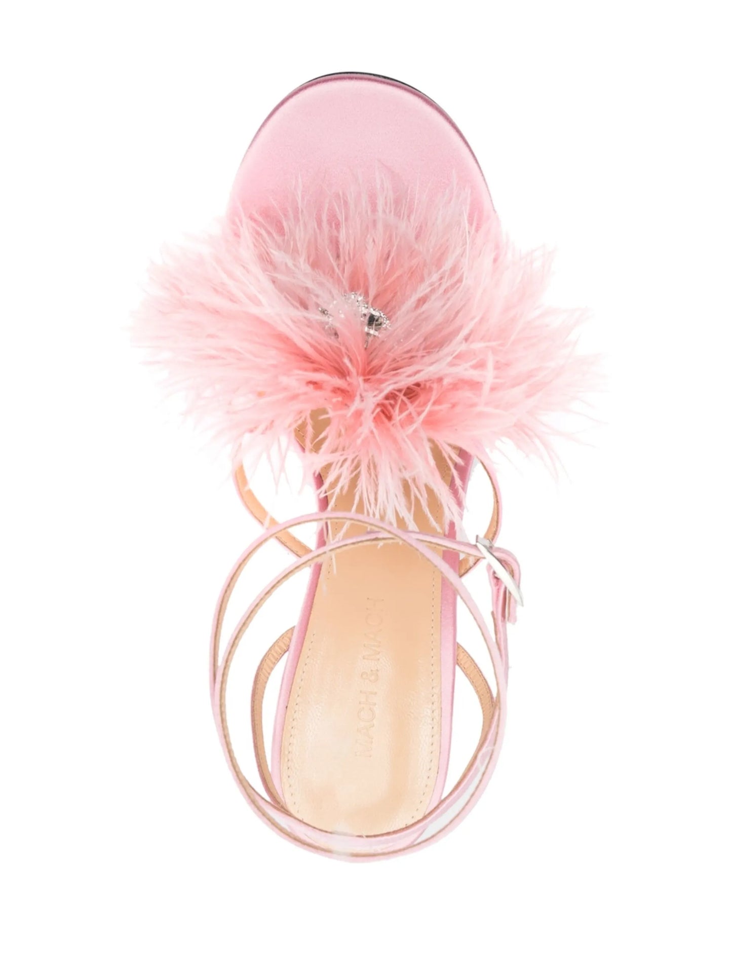 feather-detail 95mm sandals