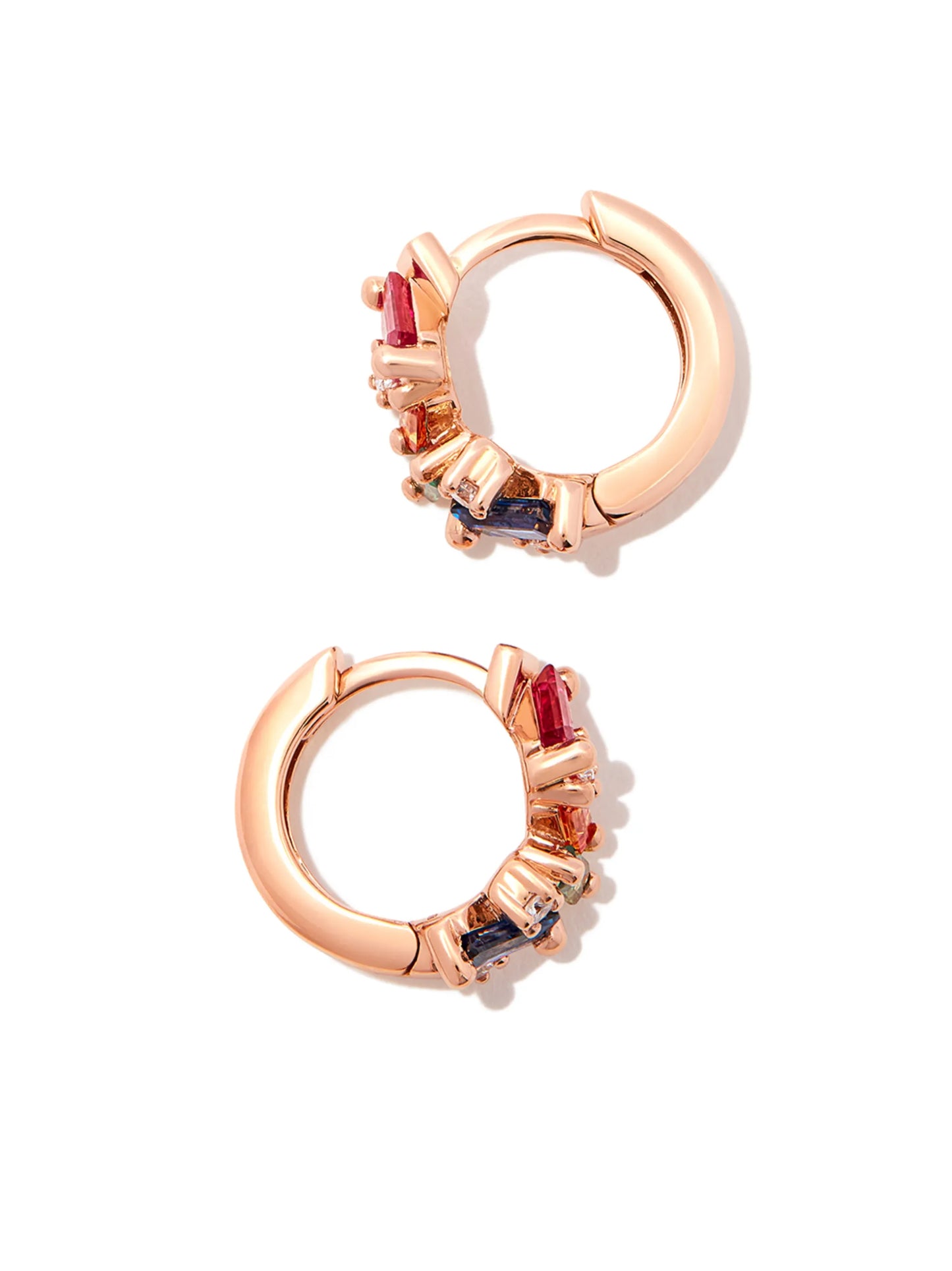 18kt rose gold sapphire and diamond earrings